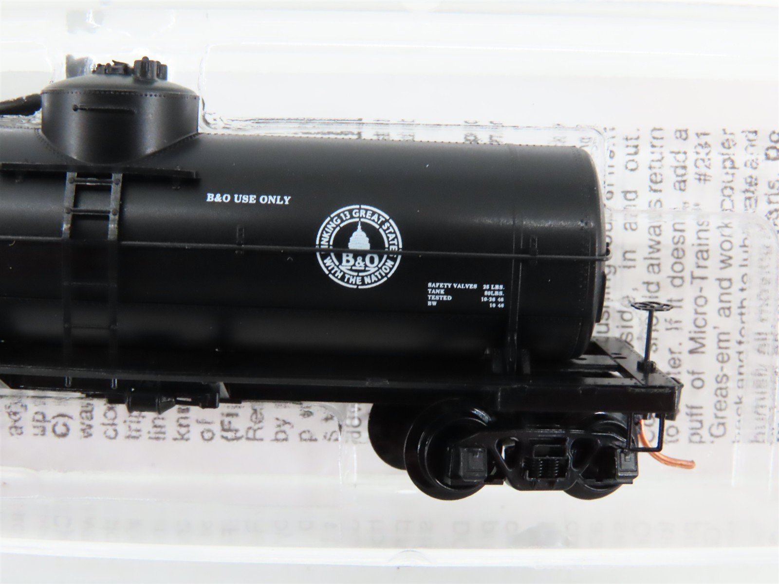 N Scale Micro-Trains 65020 B&O Baltimore & Ohio 39' Single Dome Tank Car RTR