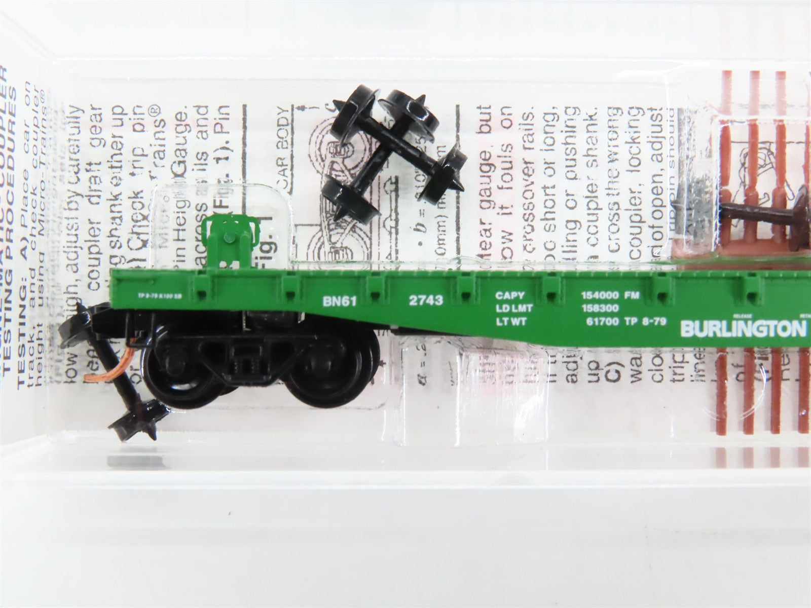 N Scale Micro-Trains 45200 BN Burlington Northern 50' Flat Car 612743 RTR