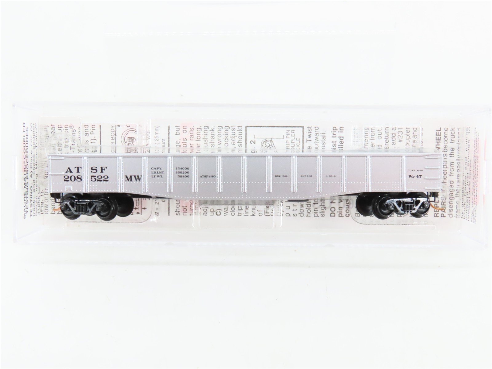N Scale Micro-Trains 105060 ATSF Santa Fe 50' 50' Steel Side Gondola RTR