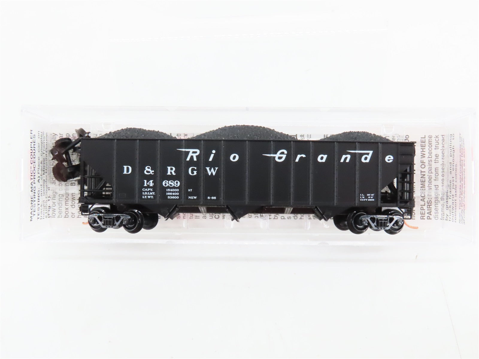 N Scale Micro-Trains 108060 Denver & Rio Grande Western 3-Bay Open Hopper RTR