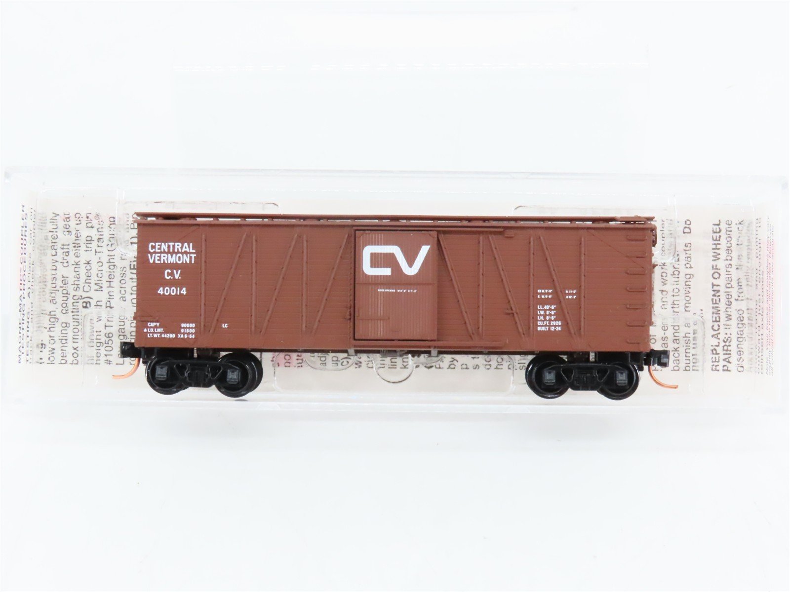 N Scale Micro-Trains 28160 CV Central Vermont 40' Outside-Braced Box Car RTR