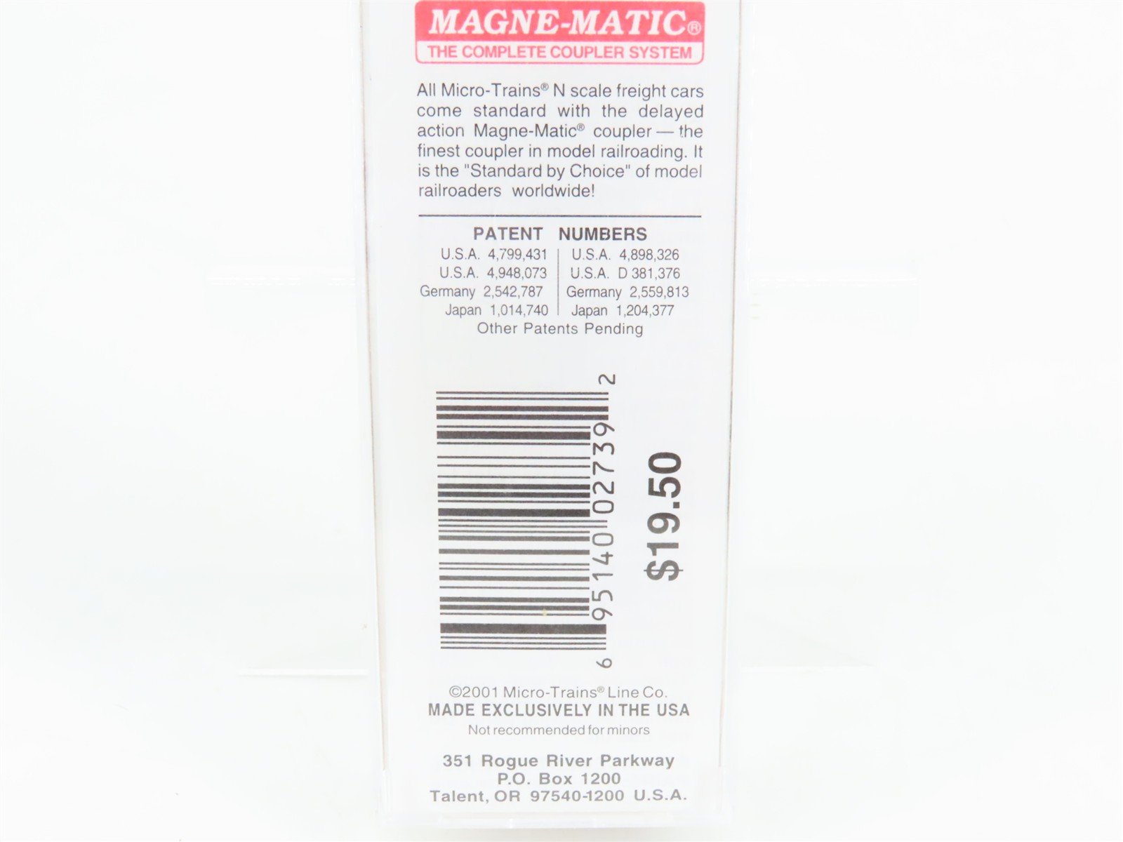 N Scale Micro-Trains 65390 MRL Montana Rail Link 39' Single Dome Tank Car RTR