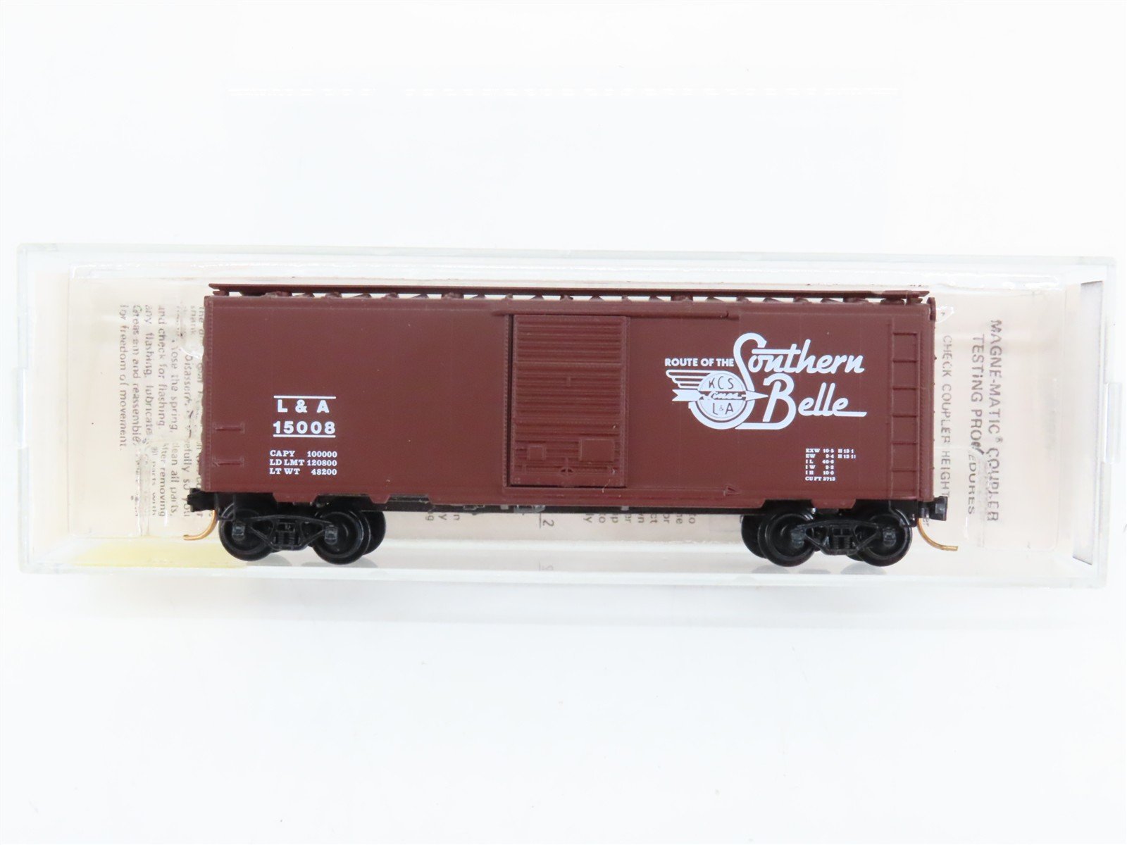 N Scale Micro-Trains 20540 L&A Louisiana & Arkansas 40' Box Car 15008 RTR
