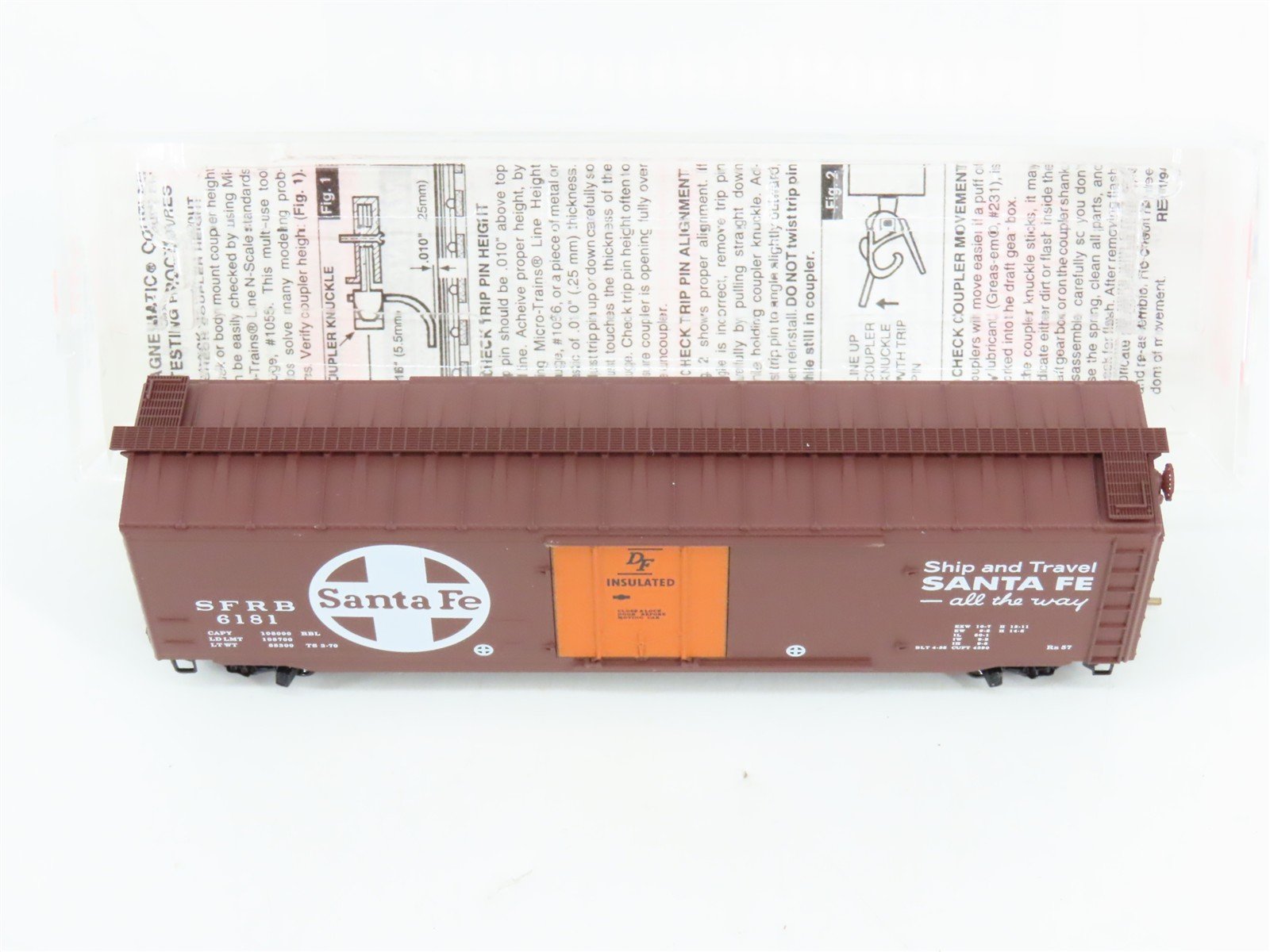 N Scale Micro-Trains 32050/4 ATSF Santa Fe 50' Plug Door Box Car 6181 RTR