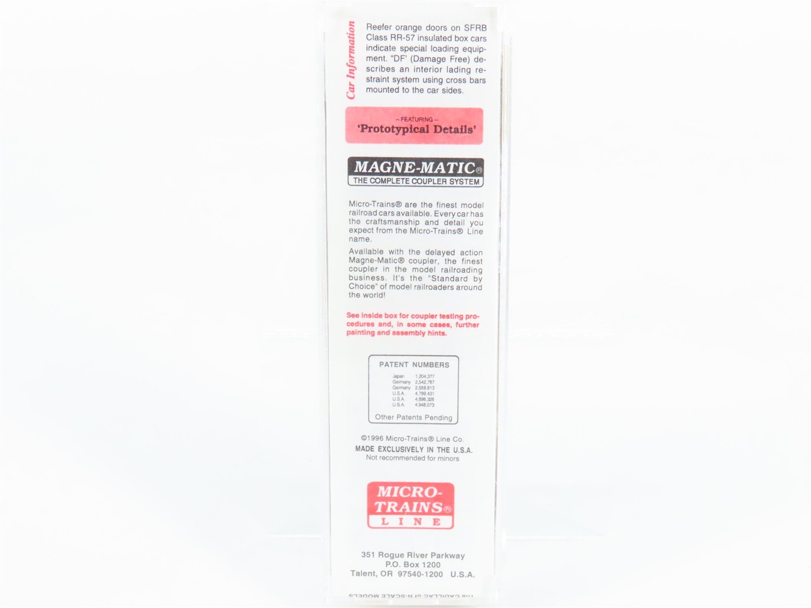 N Scale Micro-Trains 32050/4 ATSF Santa Fe 50' Plug Door Box Car 6181 RTR