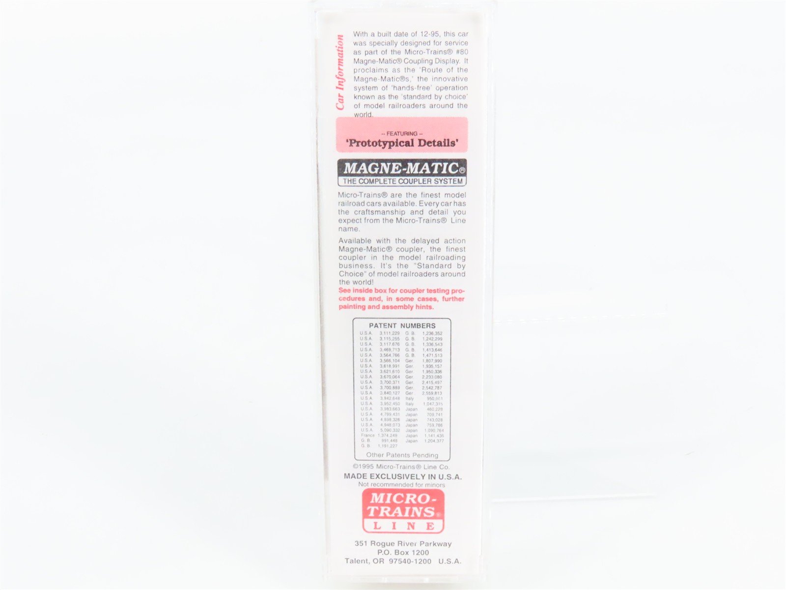 N Scale Micro-Trains 21200 MTL Micro-Trains Line 40' Plug Door Box Car 80 RTR
