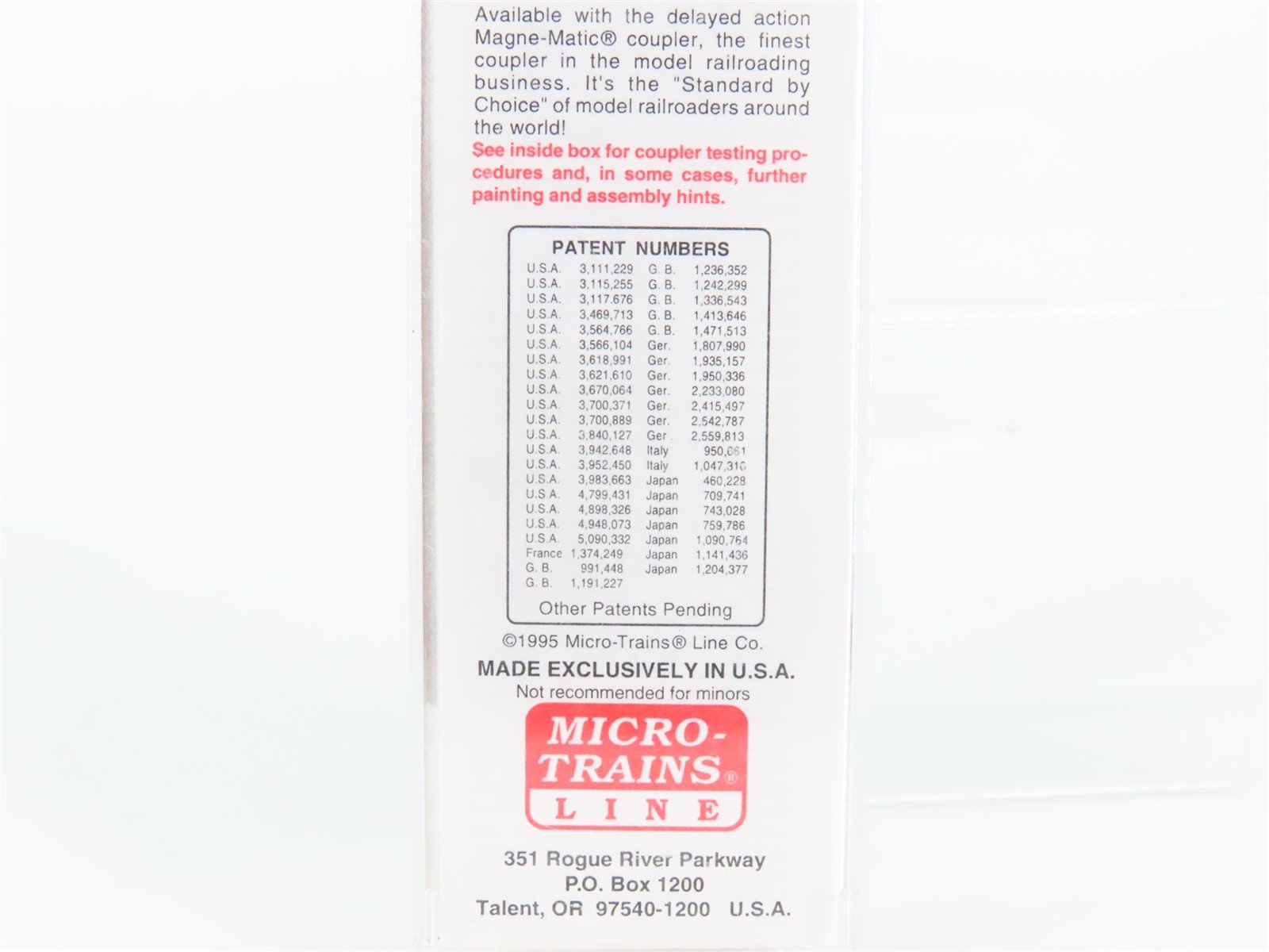 N Scale Micro-Trains 21200 MTL Micro-Trains Line 40' Plug Door Box Car 80 RTR
