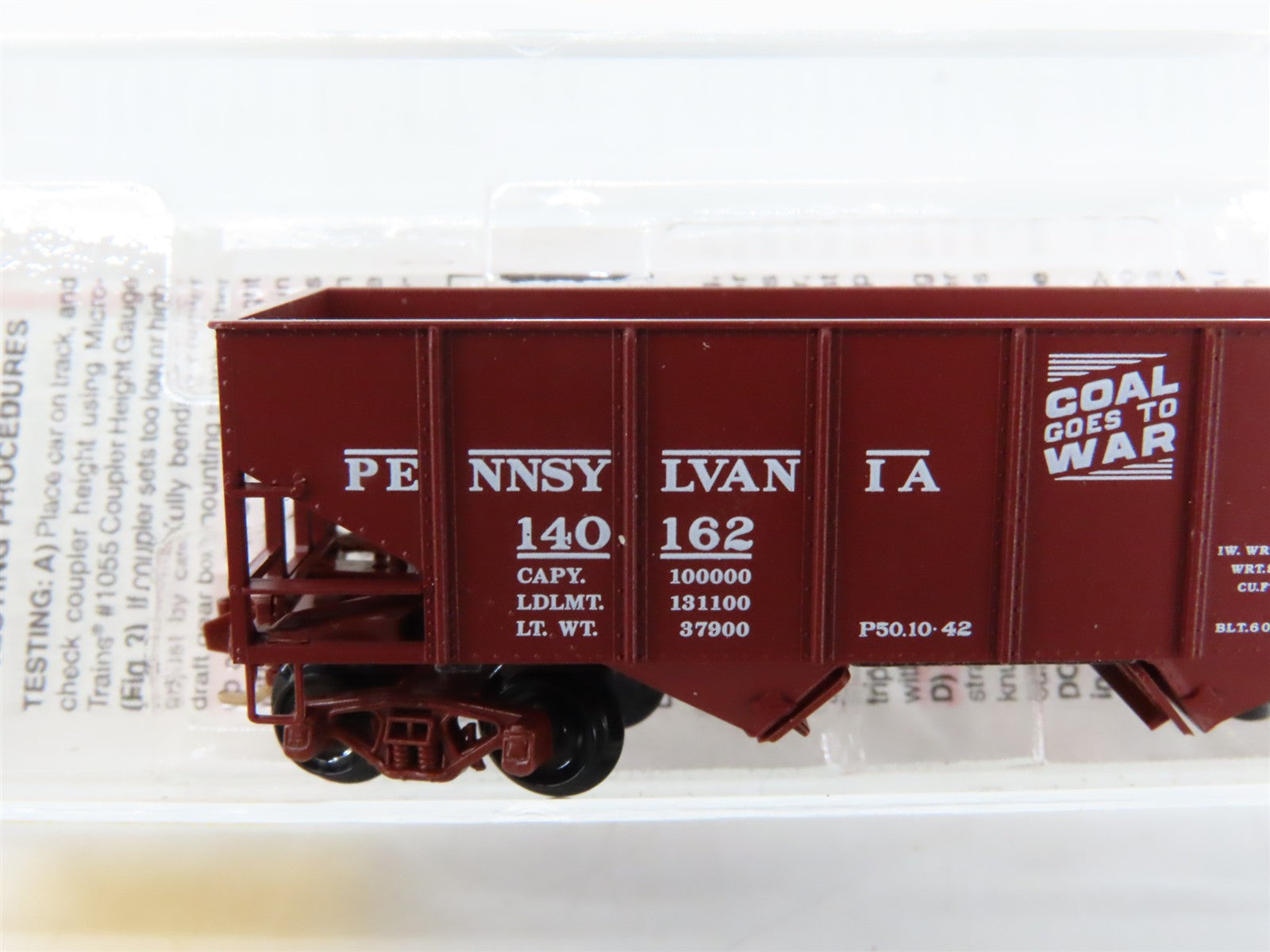 N Scale Micro-Trains 56270 PRR Pennsylvania 33' Twin Bay Hopper 140162 RTR