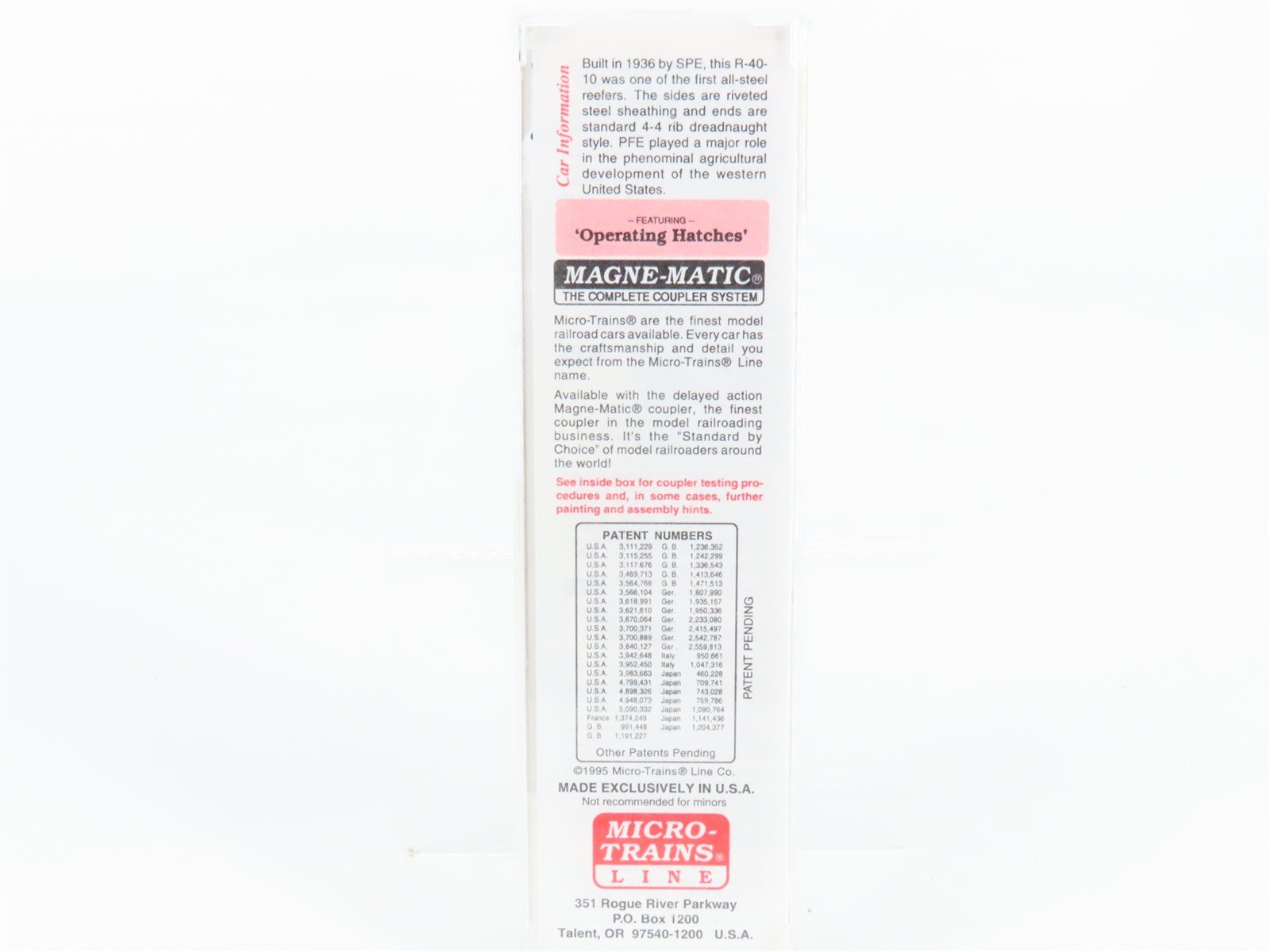 N Scale Micro-Trains 59010 PFE Pacific Fruit Express 40' Reefer 40400 RTR