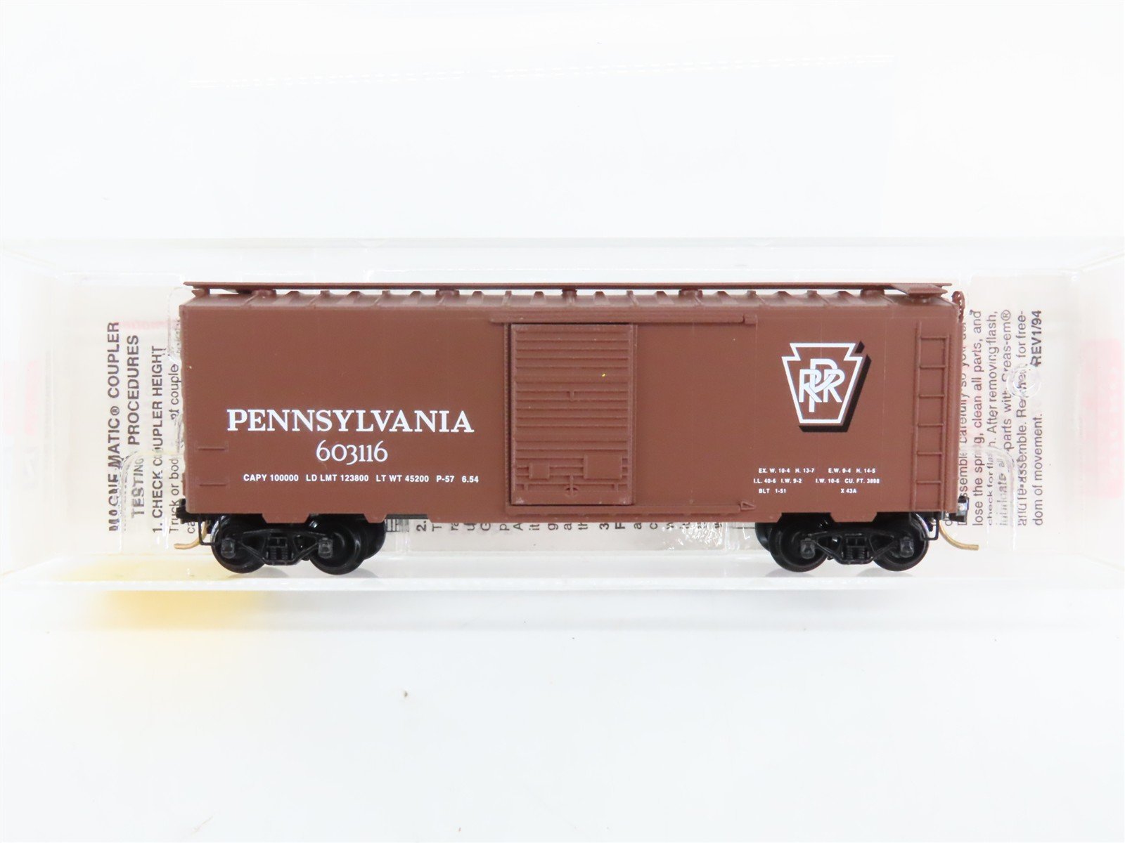 N Scale Micro-Trains 20780 PRR Pennsylvania 40' Box Car 603116 RTR