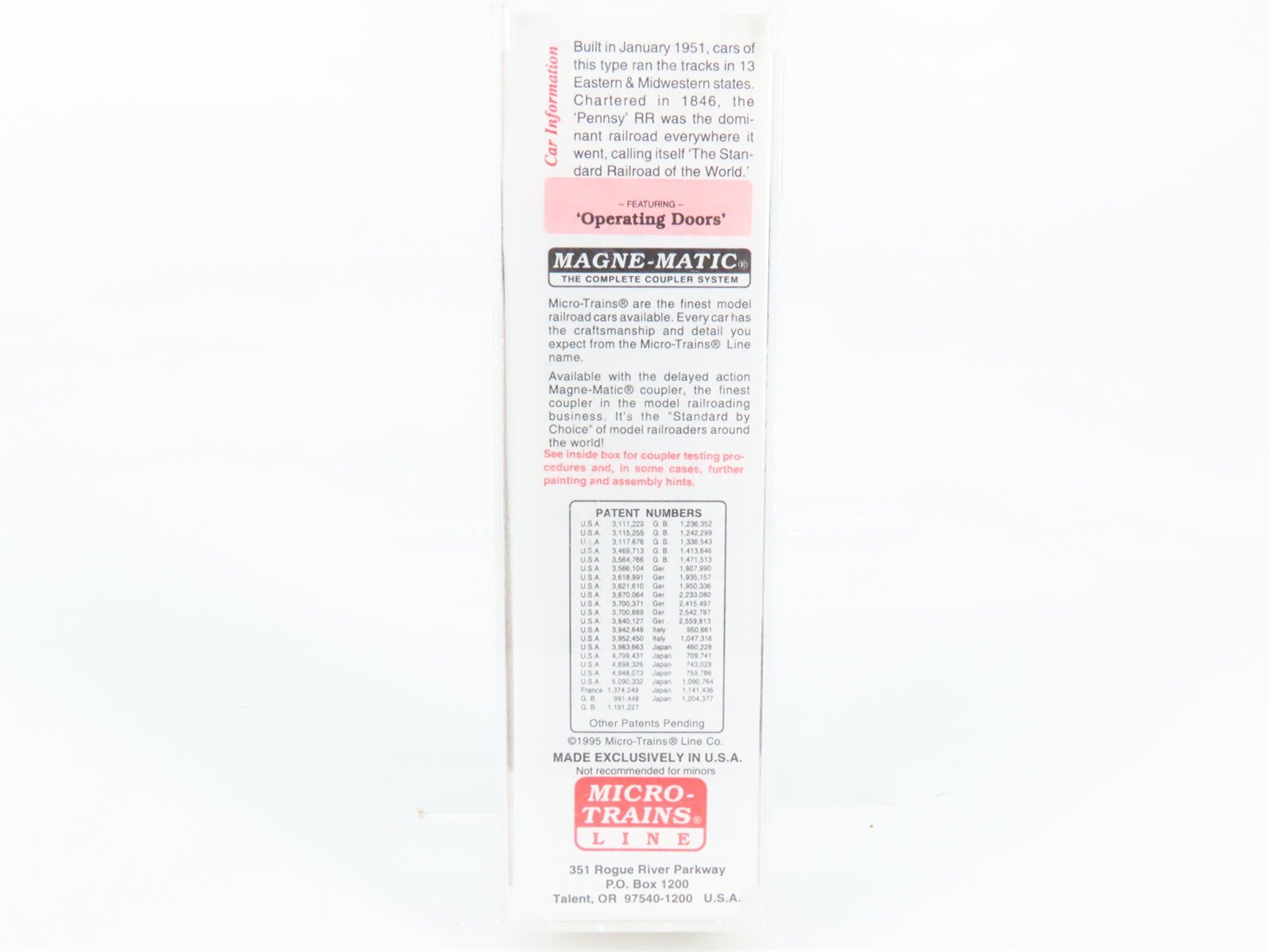 N Scale Micro-Trains 20780 PRR Pennsylvania 40' Box Car 603116 RTR