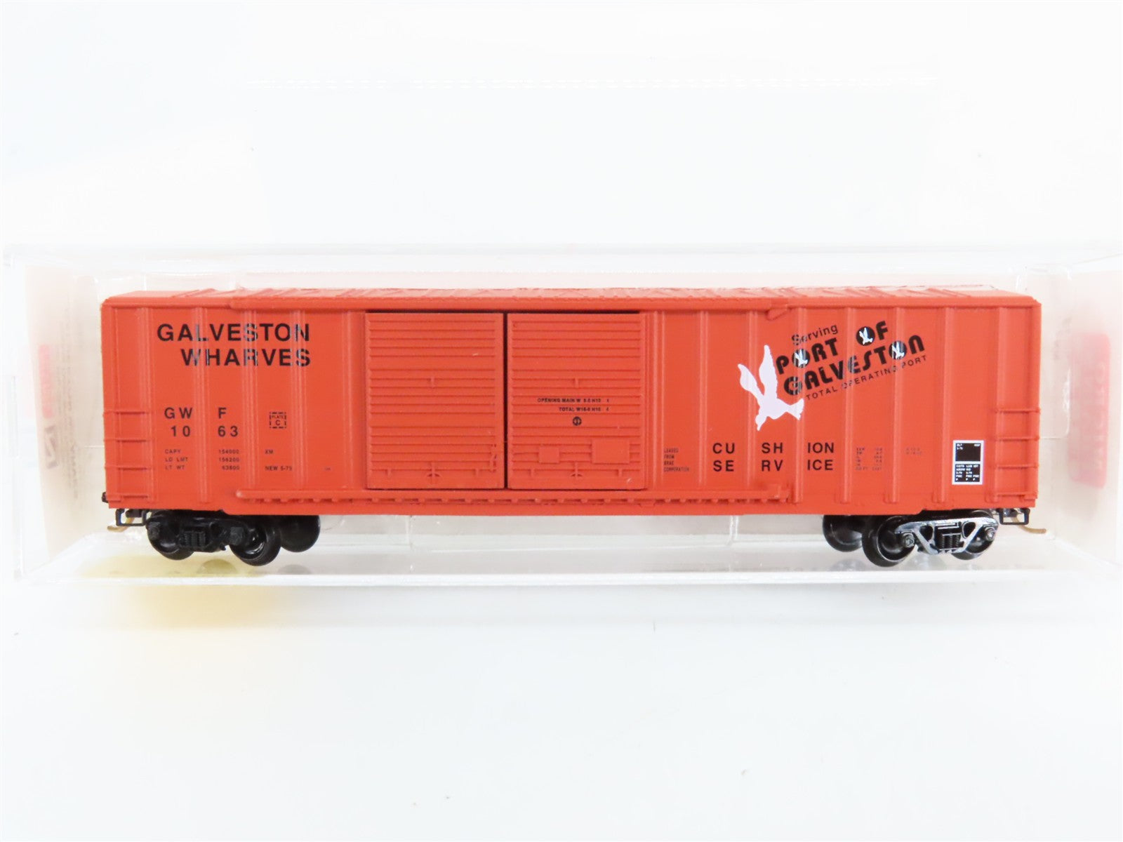 N Scale Micro-Trains 30040 GW Galveston Wharves 50' Rib Side Box Car 1063 RTR