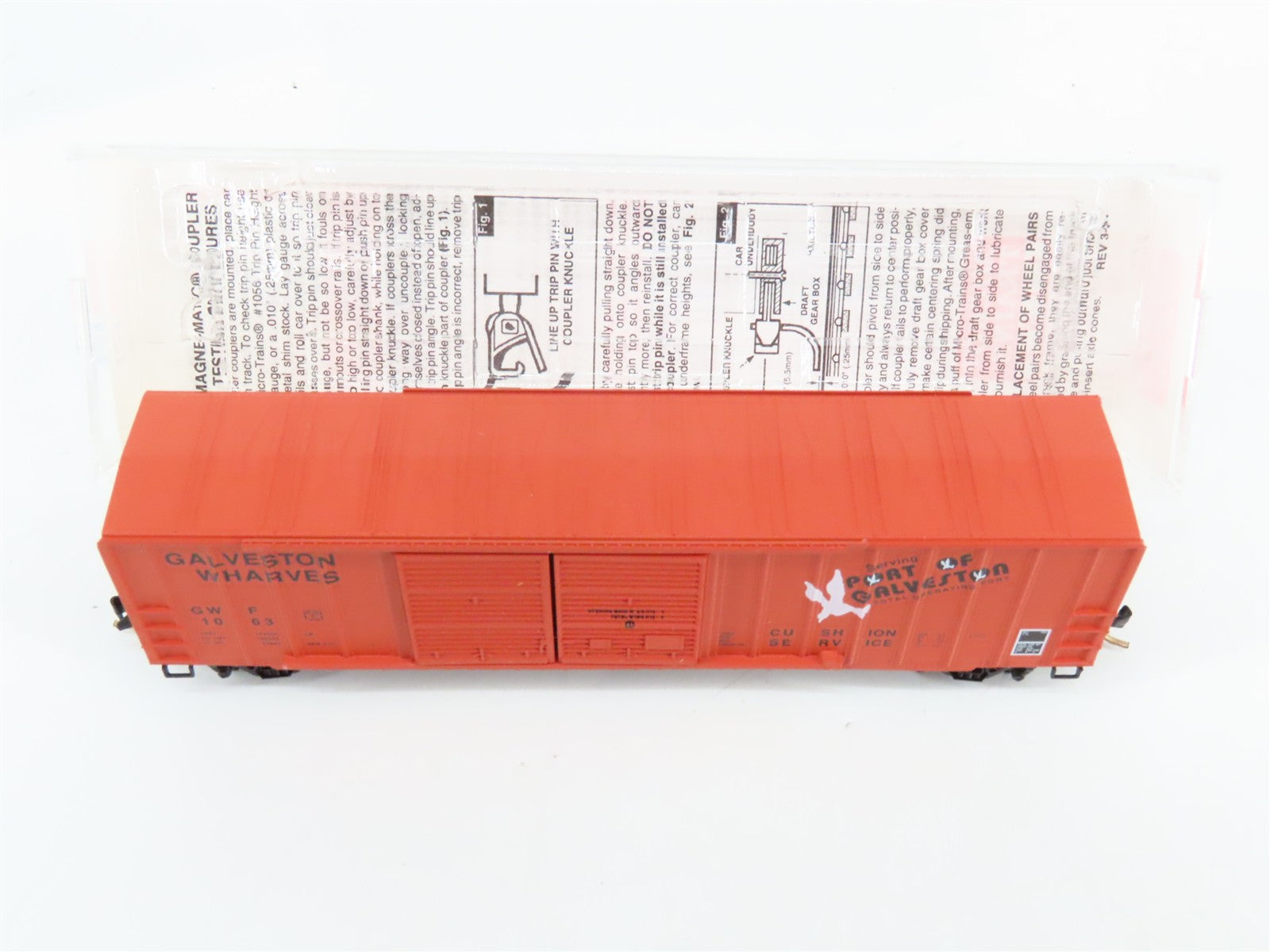 N Scale Micro-Trains 30040 GW Galveston Wharves 50' Rib Side Box Car 1063 RTR