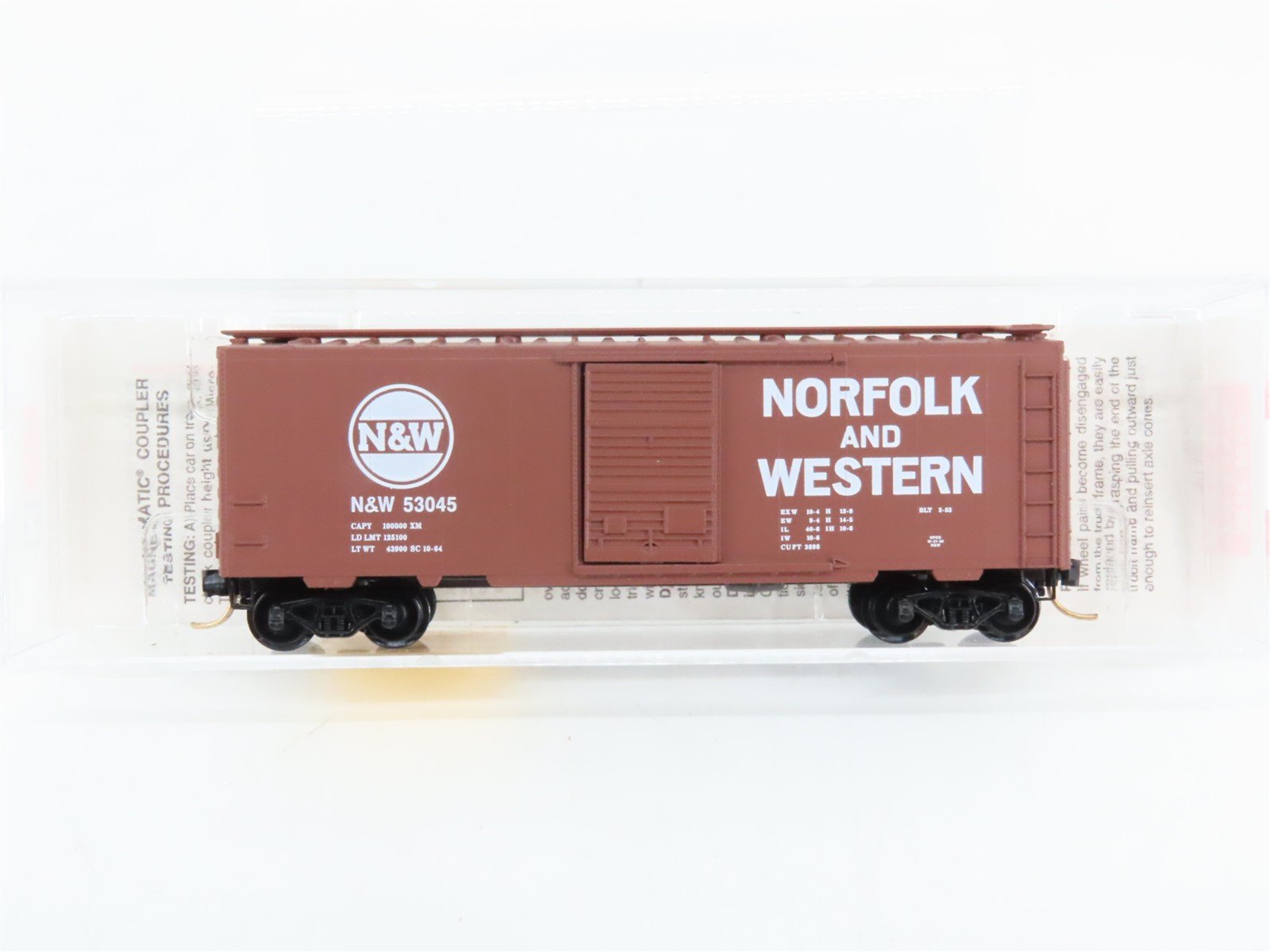 N Scale Micro-Trains 20039 N&W Norfolk & Western 40' Box Car 53045 RTR