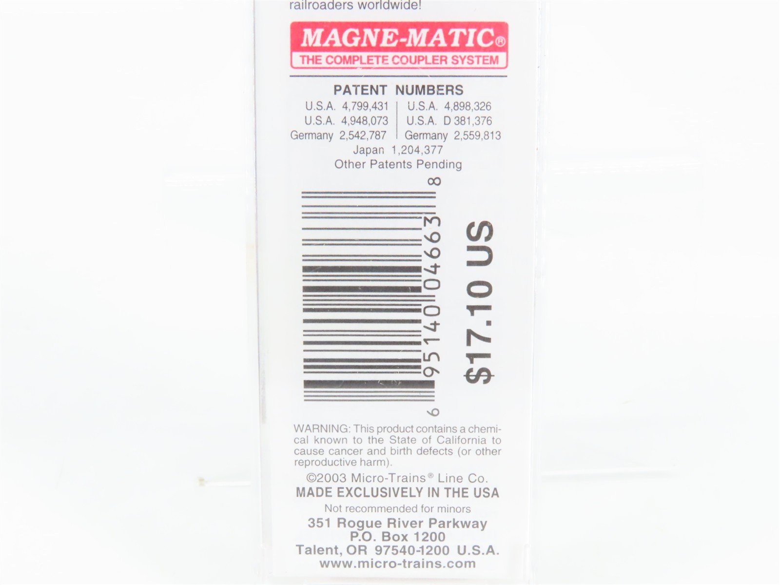 N Scale Micro-Trains 20460 ATSF Santa Fe 40' Box Car 141702 RTR