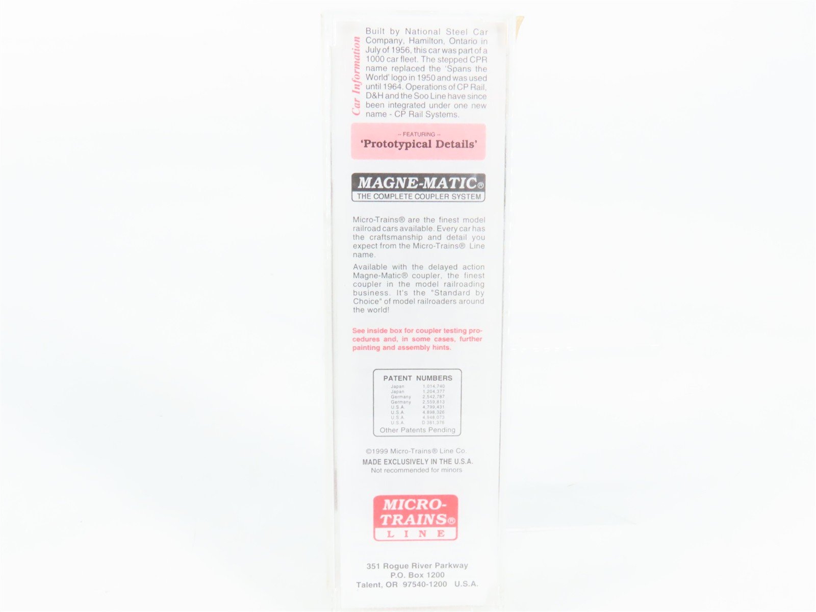 N Scale Micro-Trains 20436/1 CP Canadian Pacific 40' Box Car 51029 RTR