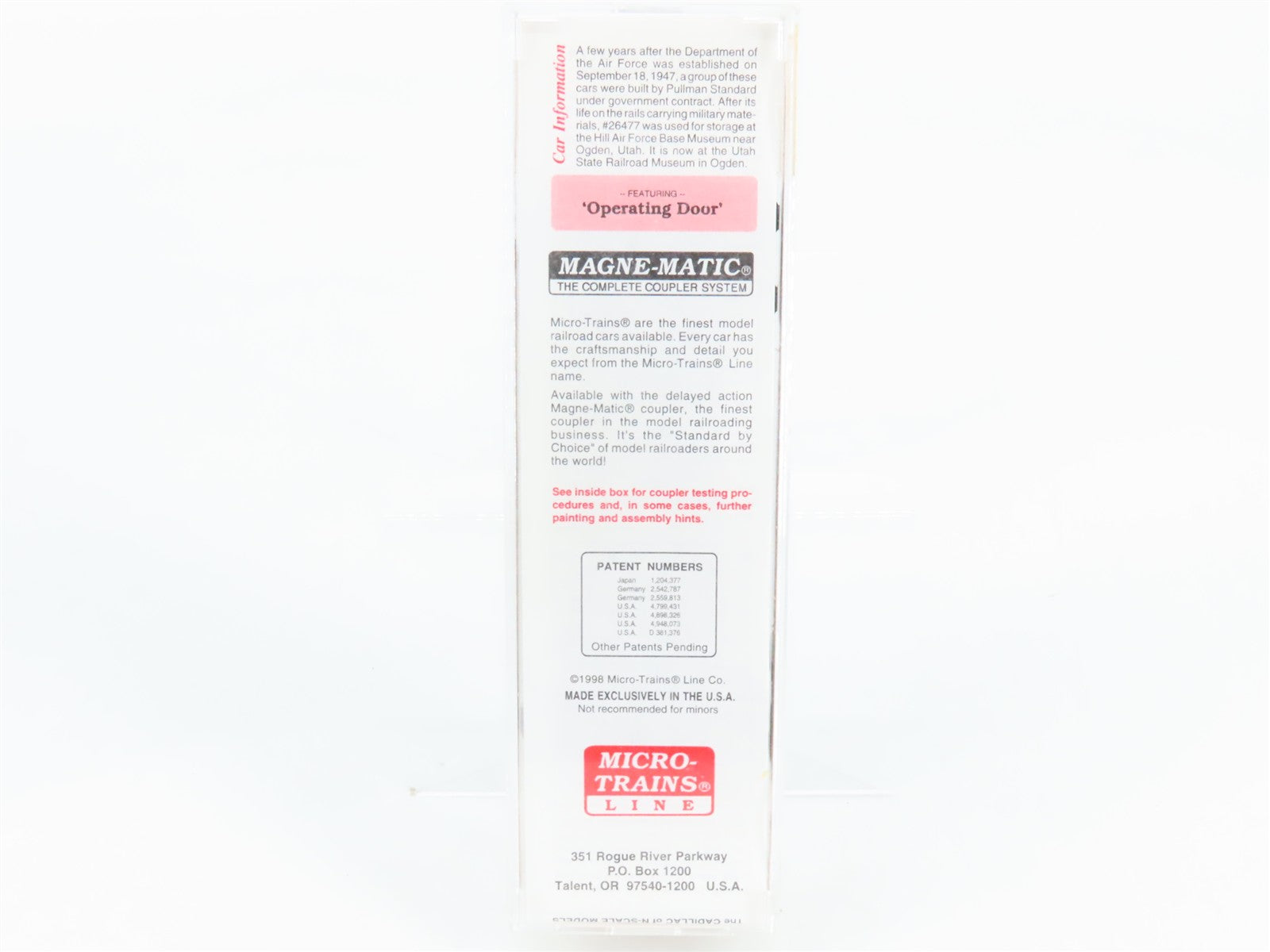 N Scale Micro-Trains 20446 DAFX United States Air Force 40' Box Car 26477 RTR
