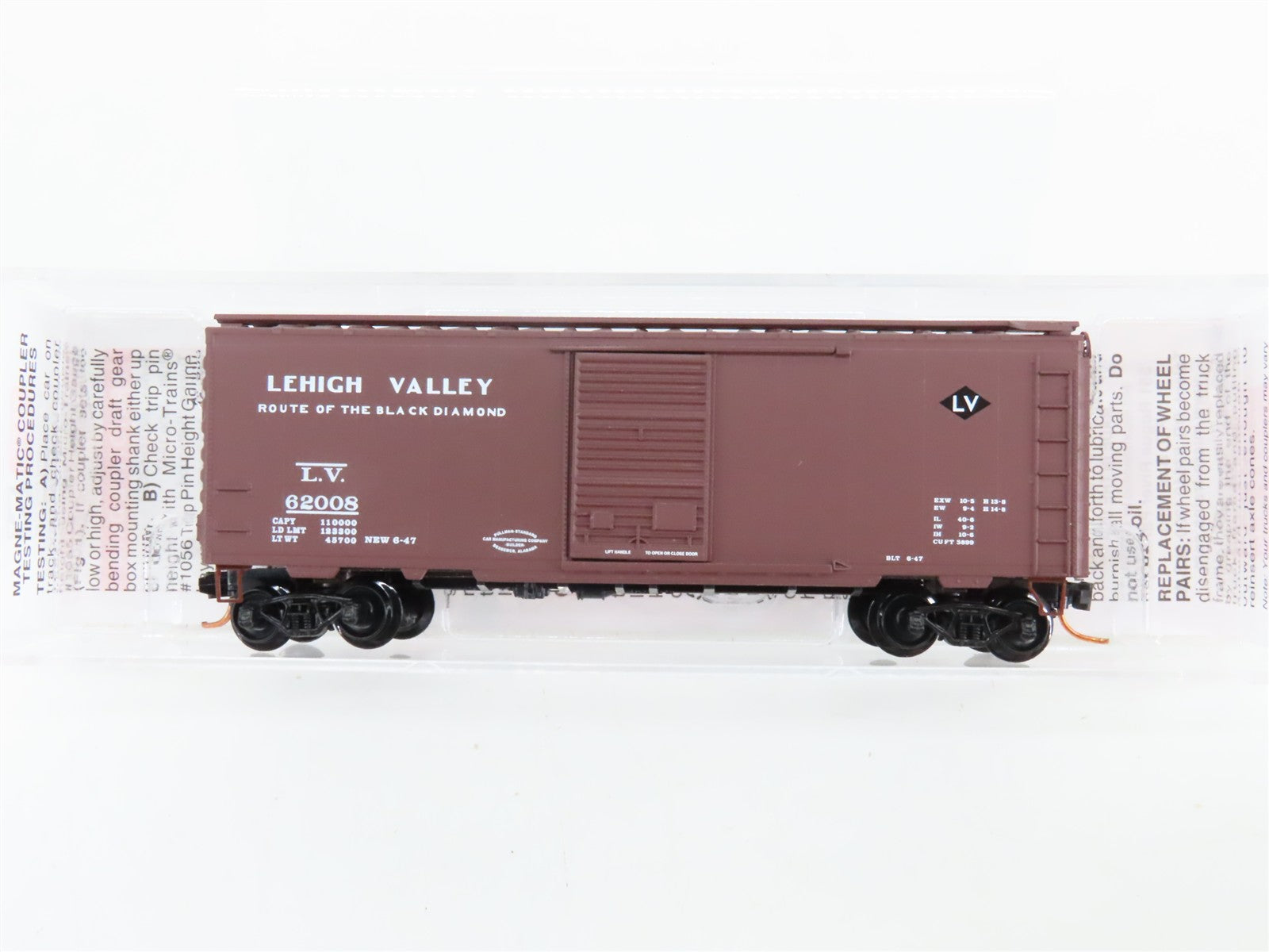 N Scale Micro-Trains 02000786 LV Lehigh Valley 40' Box Car 62008 RTR