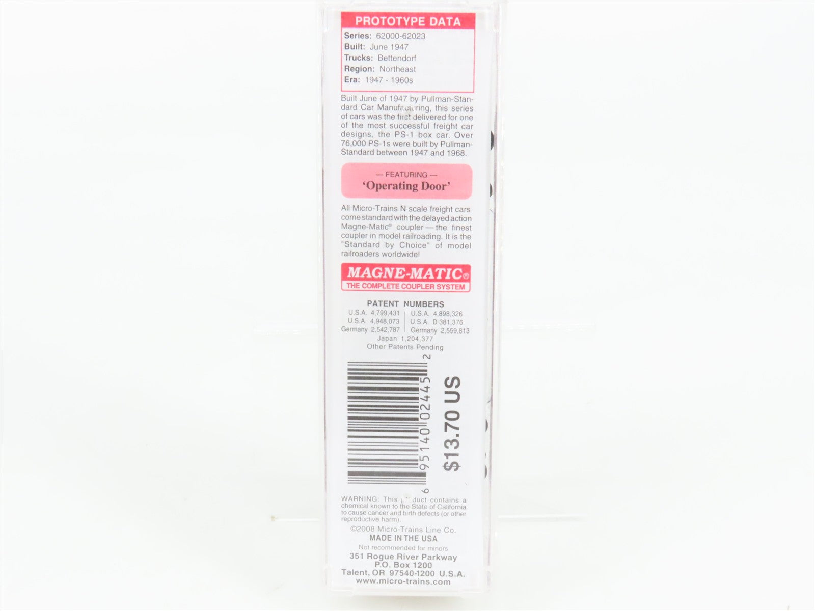 N Scale Micro-Trains 02000786 LV Lehigh Valley 40' Box Car 62008 RTR