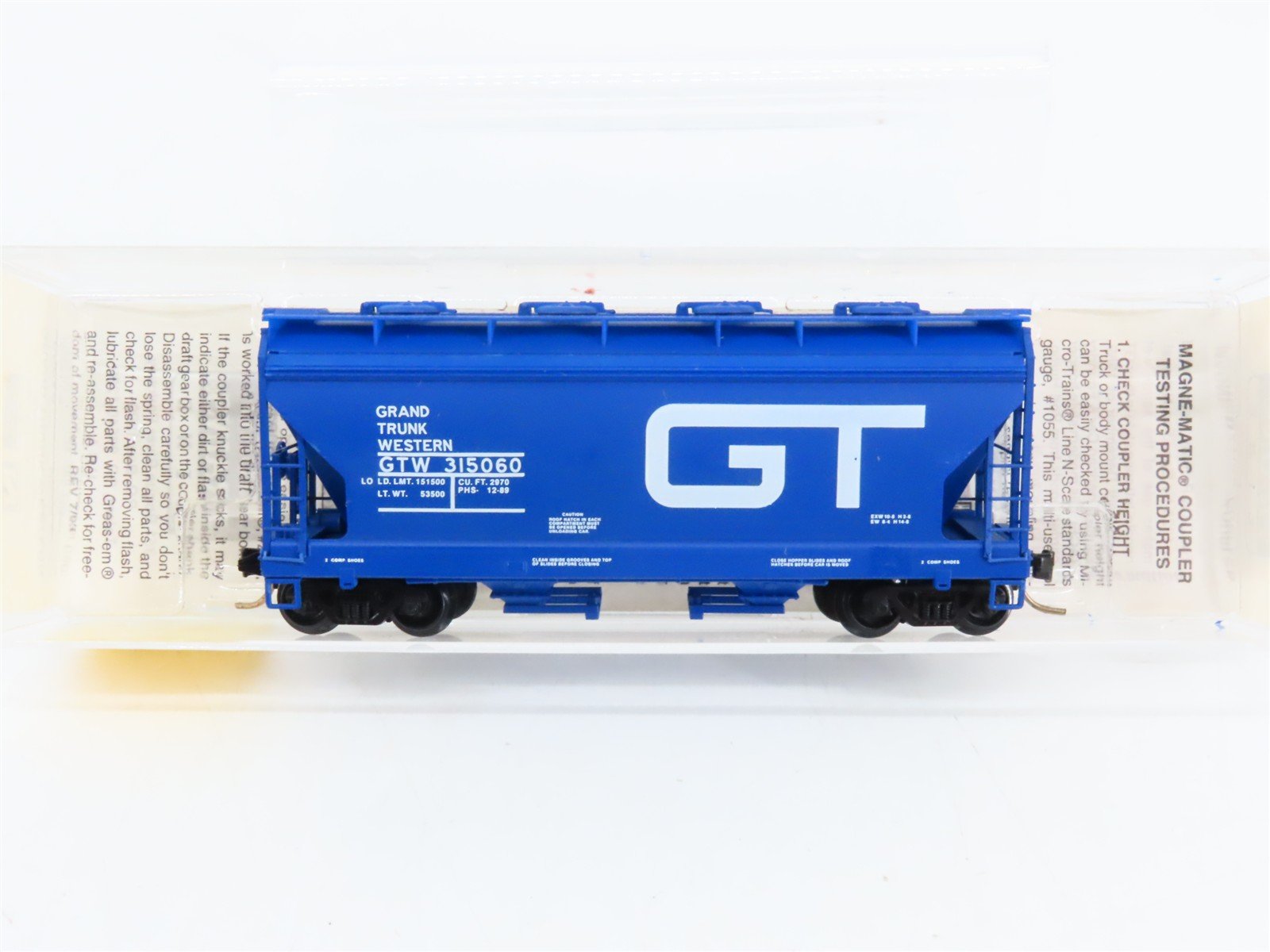 N Scale Micro-Trains 92010 GTW Grand Trunk Western Hopper 315060 RTR