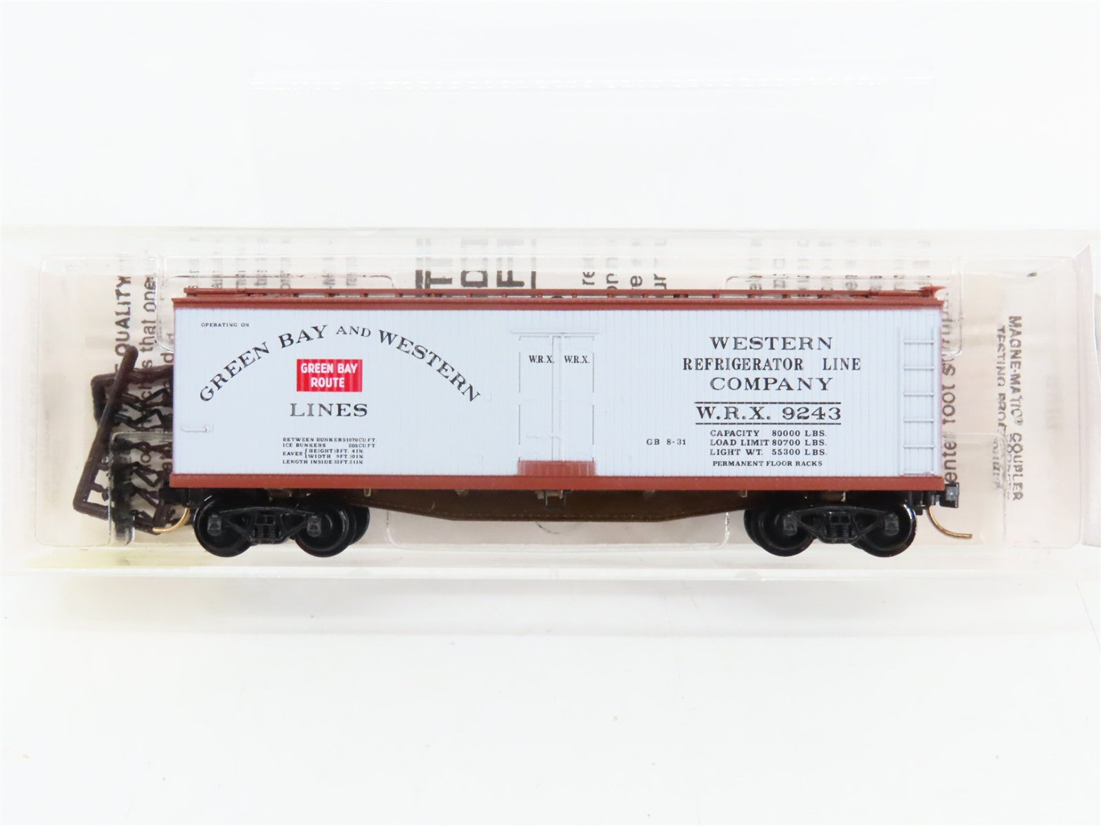 N Scale Micro-Trains 49310 Green Bay & Western 40' Dbl. Wood-Sheathed Reefer RTR