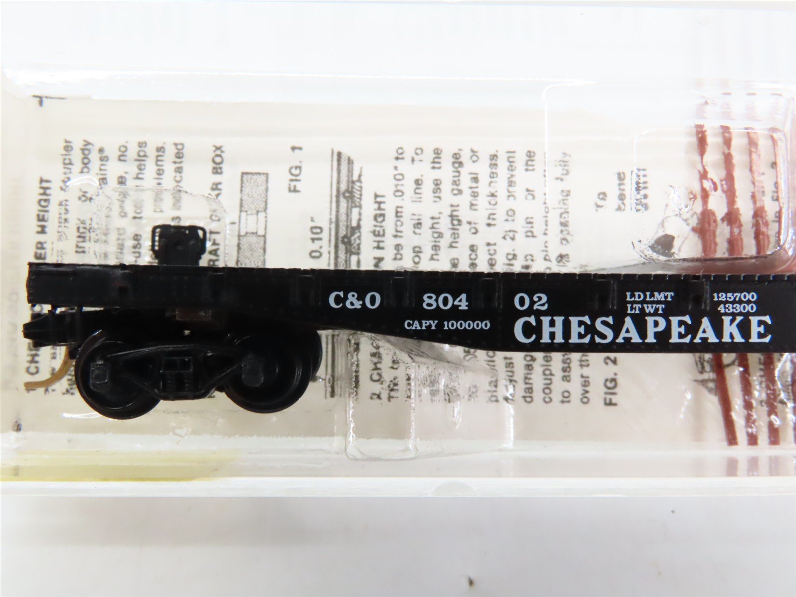 N Scale Micro-Trains 45100 C&O Chesapeake & Ohio 50' Fishbelly Side Flat Car RTR