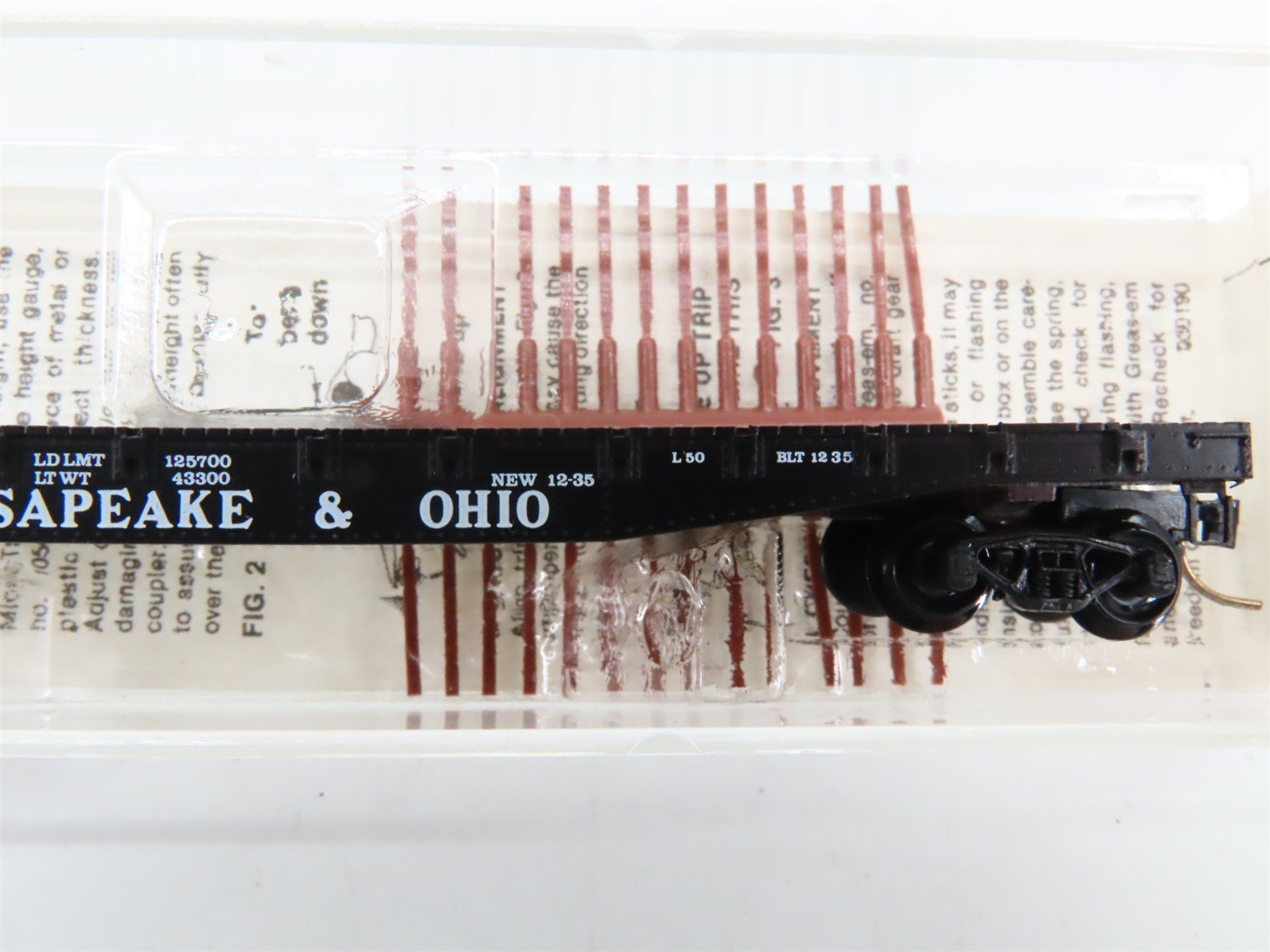 N Scale Micro-Trains 45100 C&O Chesapeake & Ohio 50' Fishbelly Side Flat Car RTR