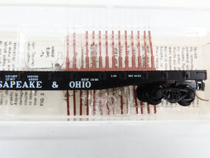 N Scale Micro-Trains 45100 C&O Chesapeake & Ohio 50' Fishbelly Side Flat Car RTR