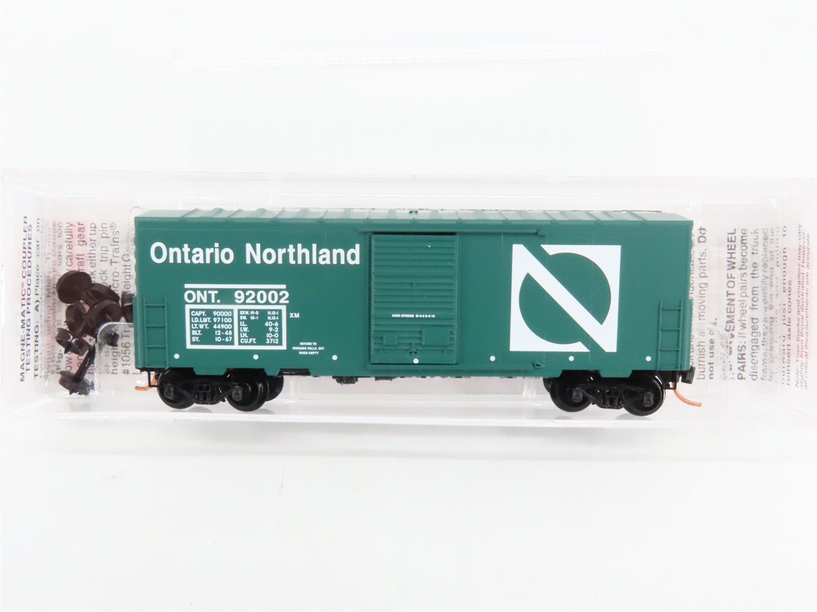 N Scale Micro-Trains 24100 ONT Ontario Northland 40' Box Car 92002 RTR