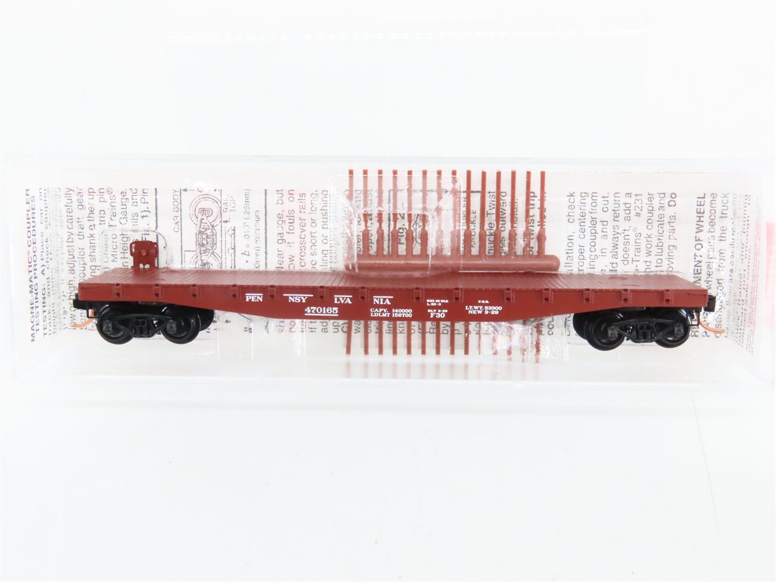 N Scale Micro-Trains 45140 PRR Pennsylvania 50' Flat Car 470165 RTR
