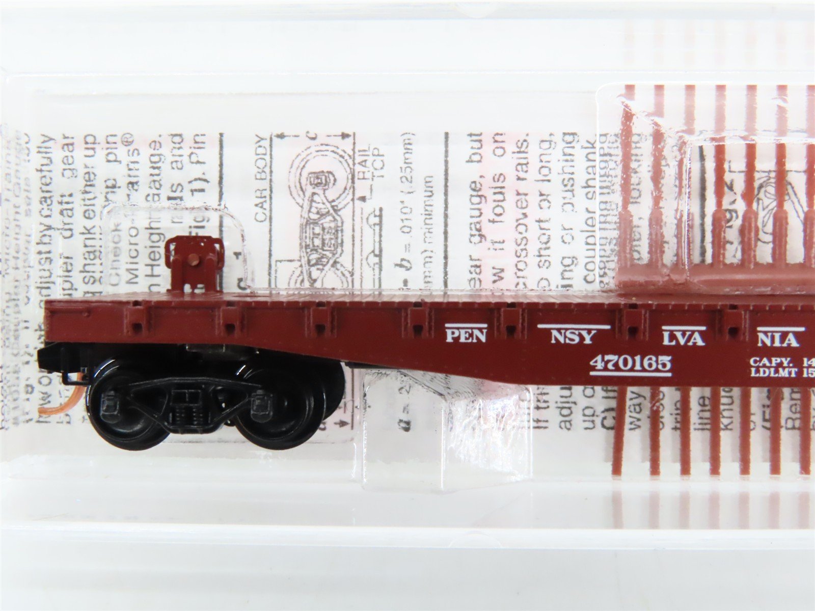 N Scale Micro-Trains 45140 PRR Pennsylvania 50' Flat Car 470165 RTR