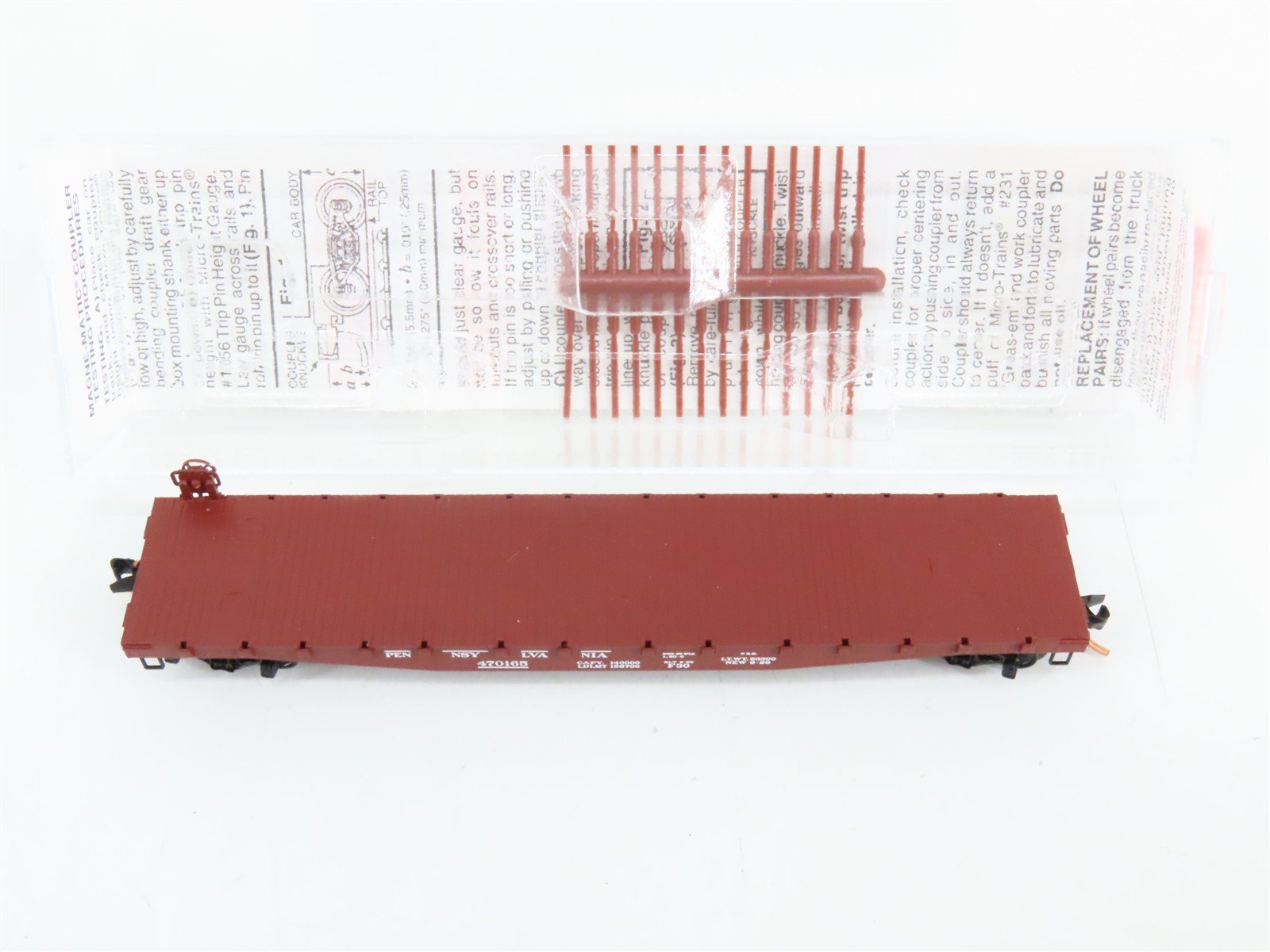 N Scale Micro-Trains 45140 PRR Pennsylvania 50' Flat Car 470165 RTR