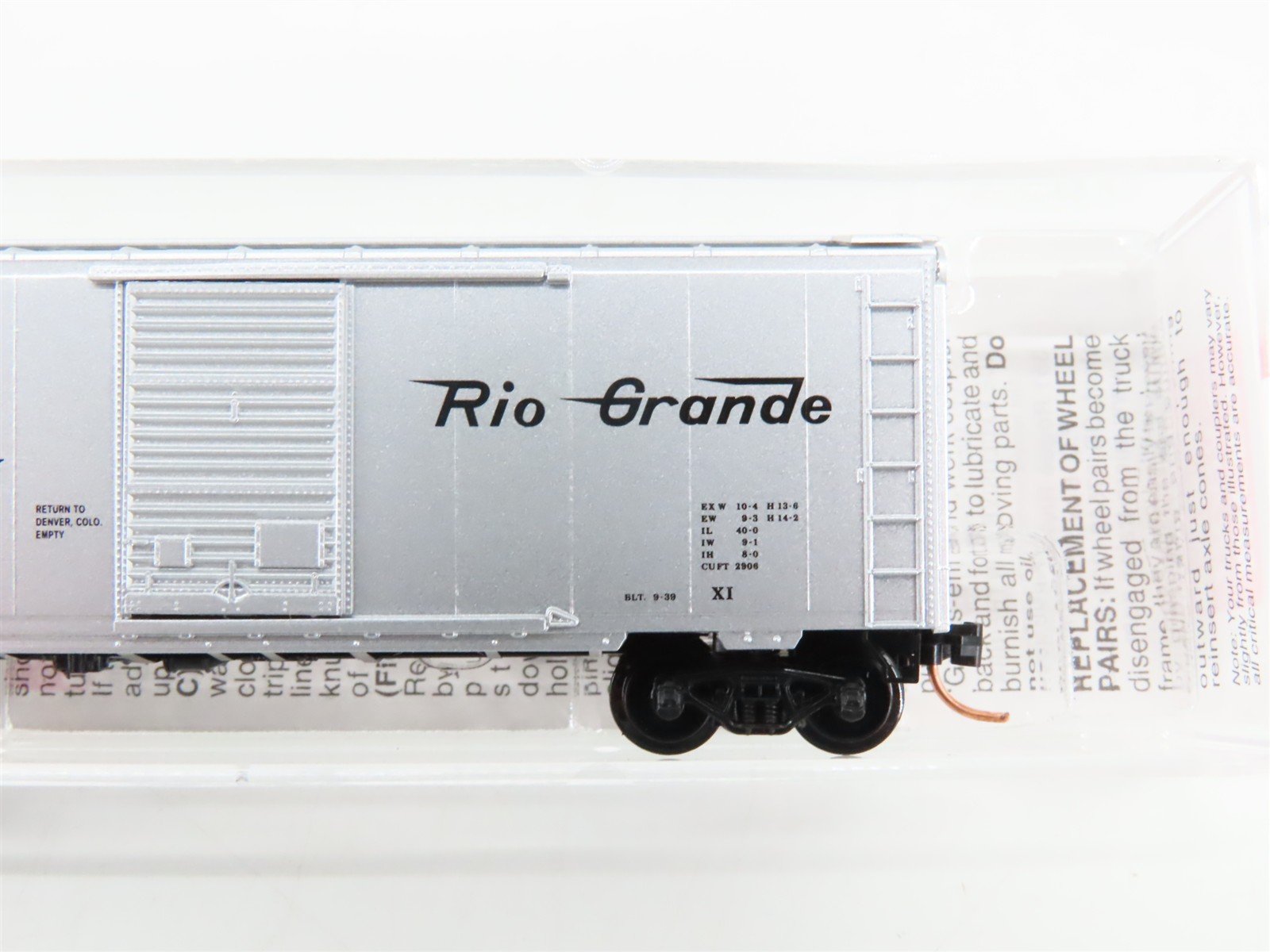 N Scale Micro-Trains 20110 D&RGW Denver & Rio Grande Western 40' Box Car RTR