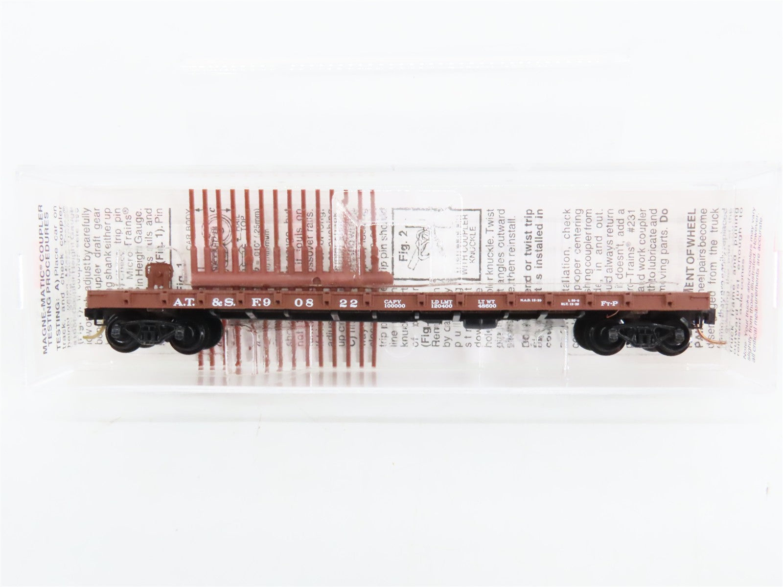 N Scale Micro-Trains 44060 ATSF Santa Fe 50' Flat Car 90822 RTR
