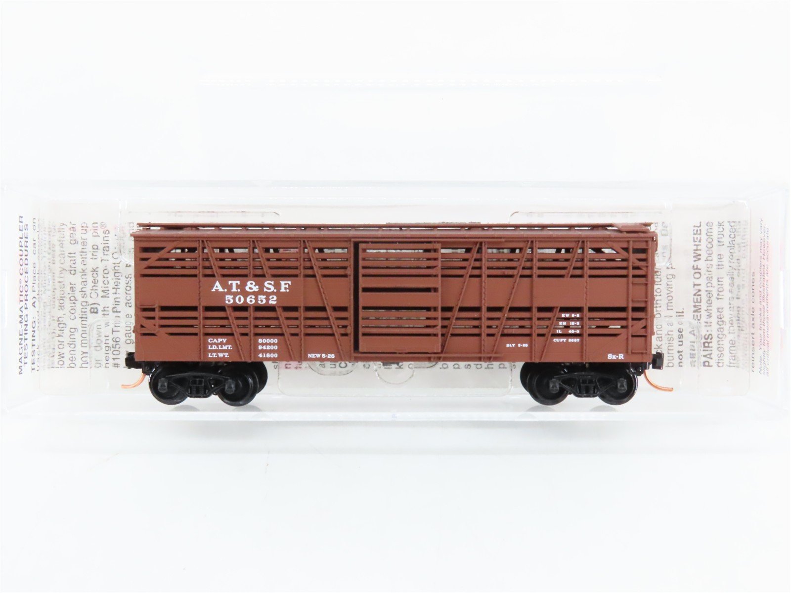 N Scale Micro-Trains 35080 Atchison, Topeka & Santa Fe 40' Stock/Cattle Car RTR