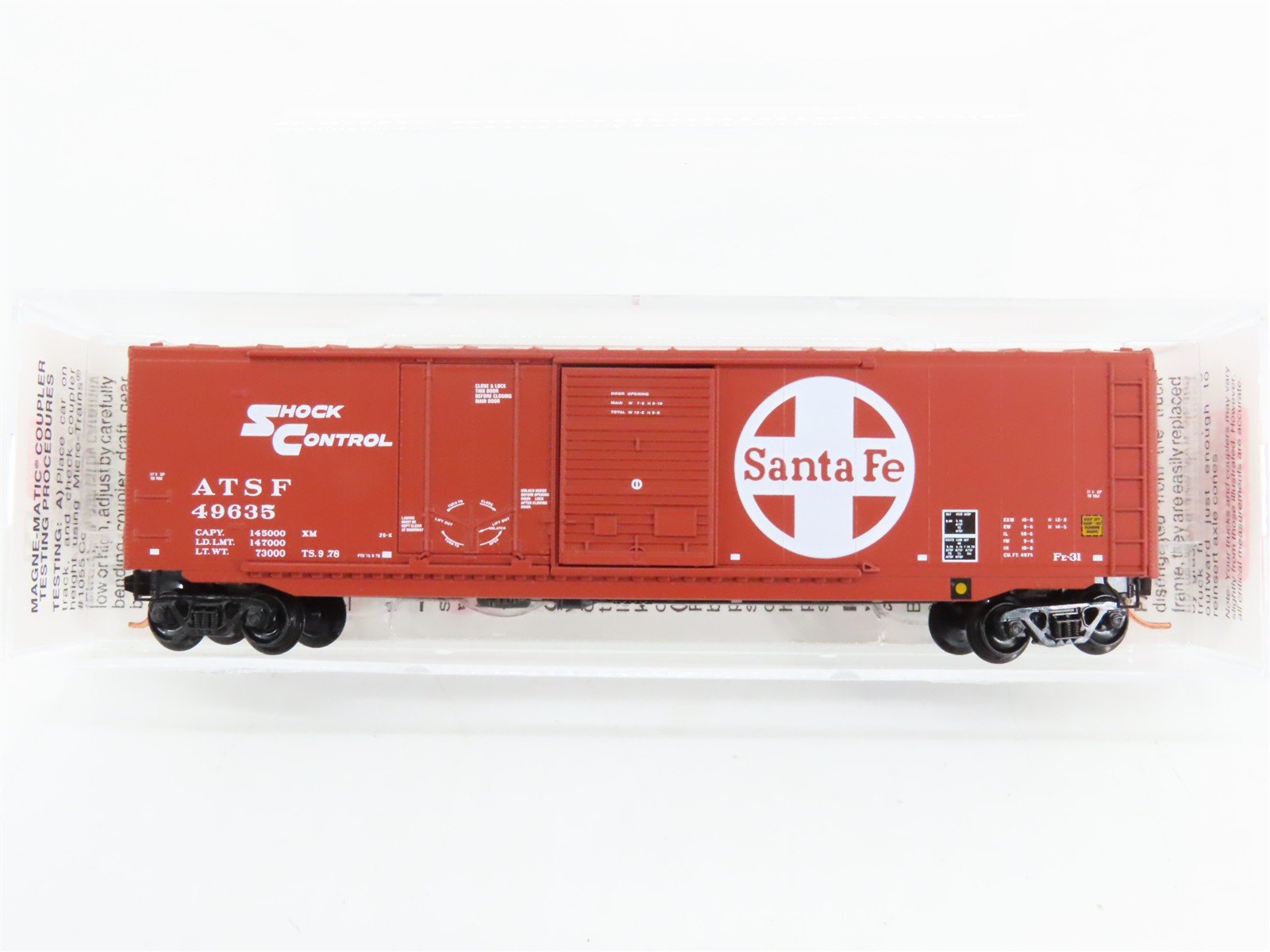 N Scale Micro-Trains 76030 ATSF Santa Fe 50' Box Car 49635 RTR
