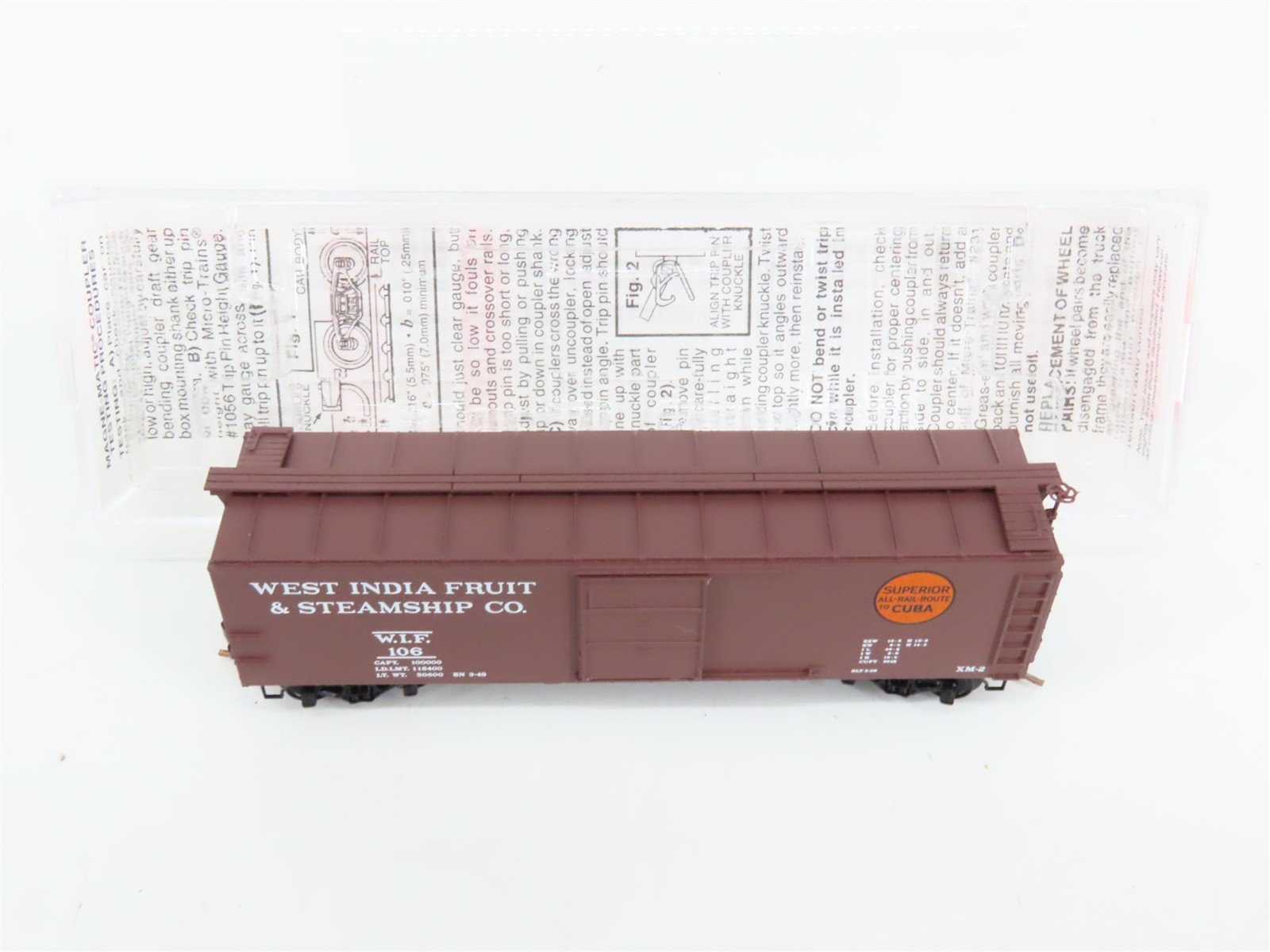 N Scale Micro-Trains 120510 WIF West India Fruit & Steamship Co. 40' Box Car RTR