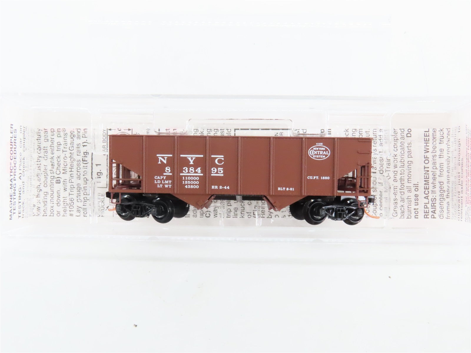 N Scale Micro-Trains 56170 NYC New York Central 33' 2-Bay Hopper 838495 RTR