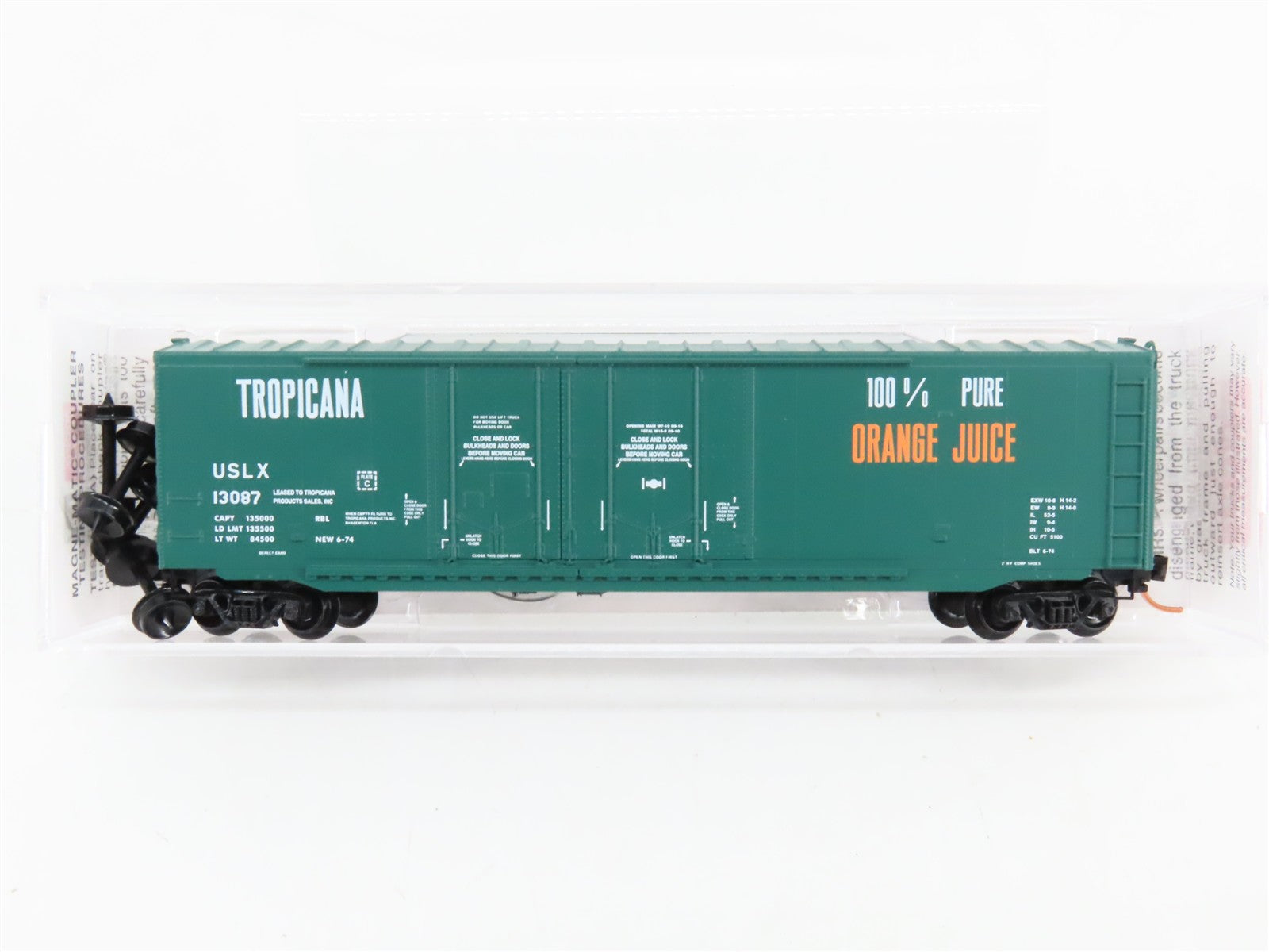 N Scale Micro-Trains 75040 USLX Tropicana 50' Double Plug Door Box Car 13087 RTR