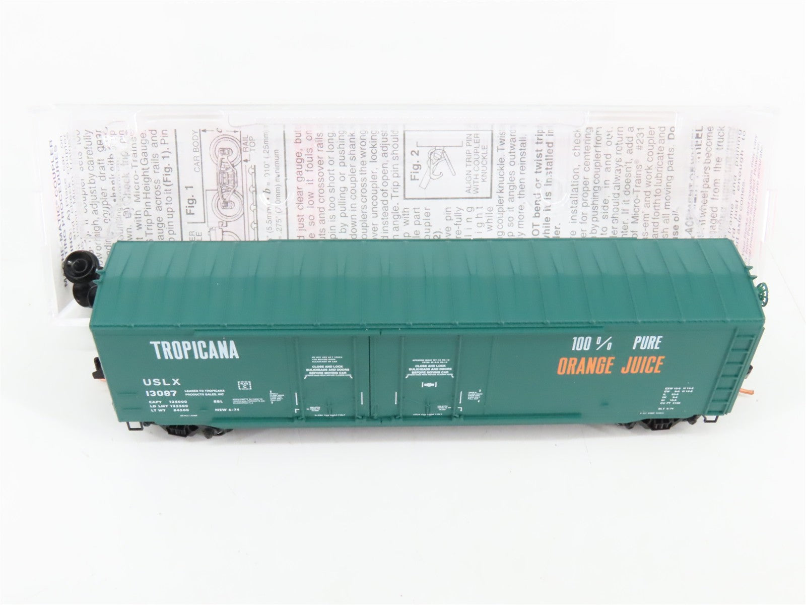 N Scale Micro-Trains 75040 USLX Tropicana 50' Double Plug Door Box Car 13087 RTR