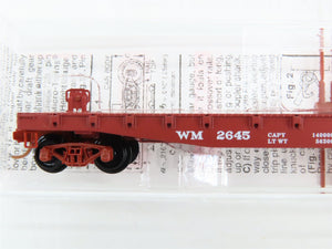 N Scale Micro-Trains 45160 WM Western Maryland 50' Fishbelly Flat Car 2645 RTR