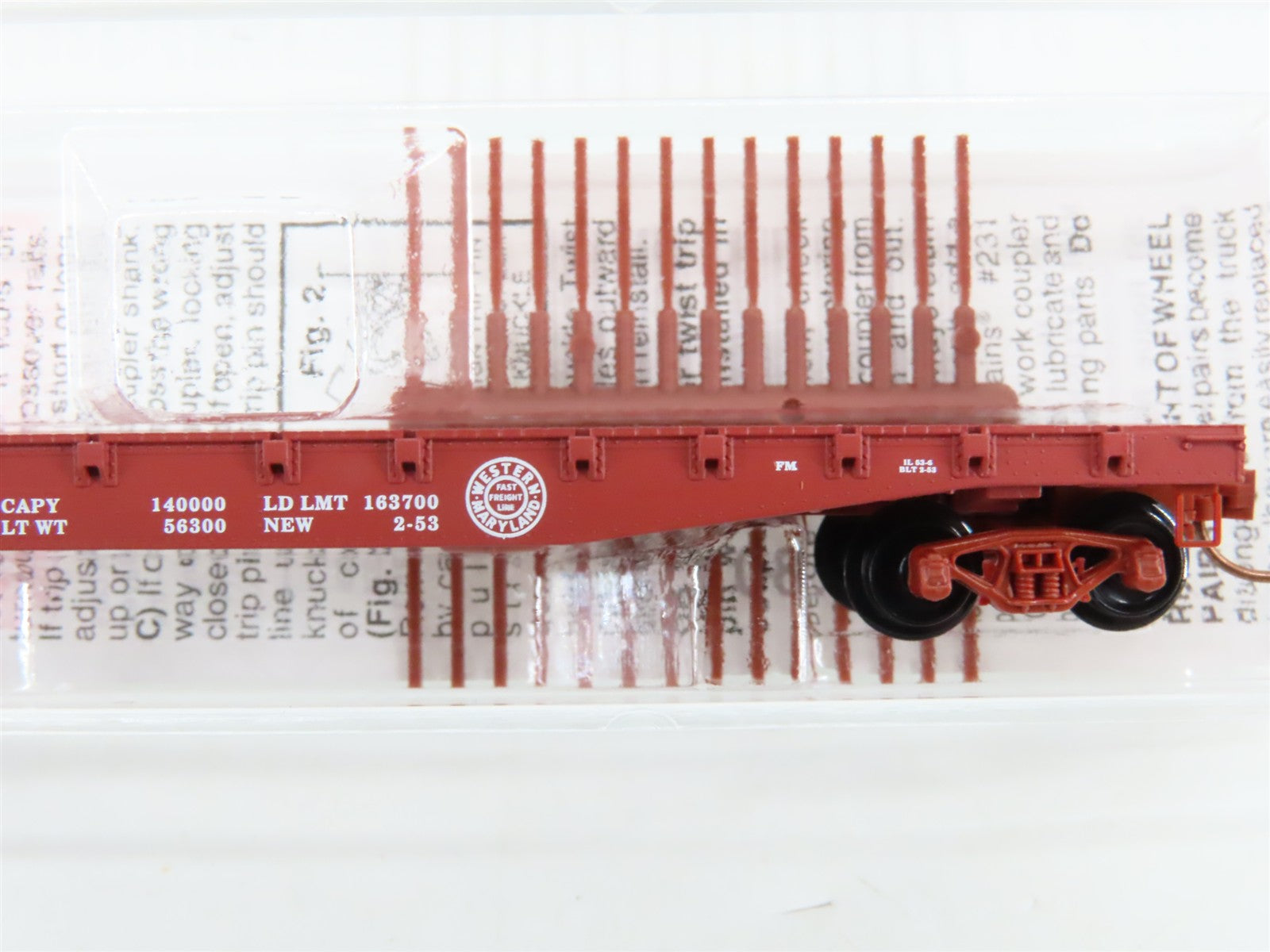 N Scale Micro-Trains 45160 WM Western Maryland 50' Fishbelly Flat Car 2645 RTR