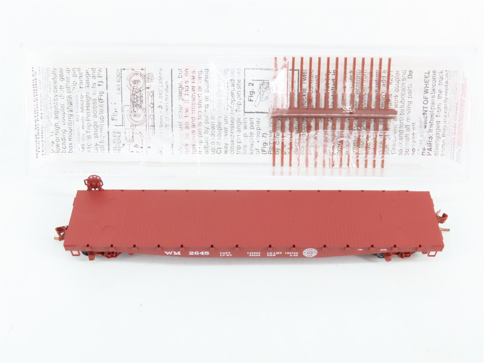 N Scale Micro-Trains 45160 WM Western Maryland 50' Fishbelly Flat Car 2645 RTR