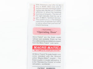 N Scale Micro-Trains 20256 B&O Baltimore & Ohio 40' Box Car 466096 RTR