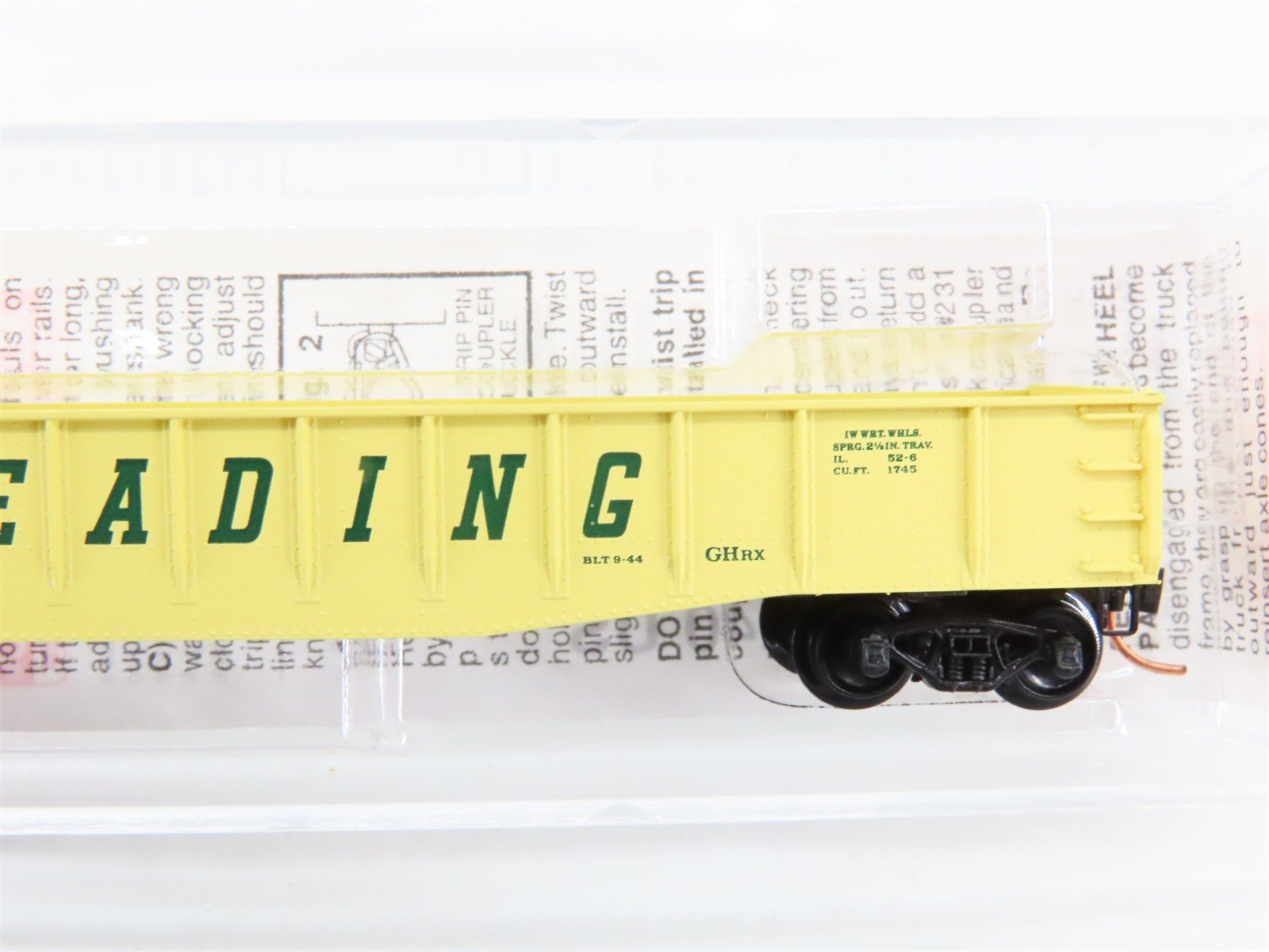 N Scale Micro-Trains 46370 Reading 50' Fishbelly Side Gondola w/ Drop Ends RTR