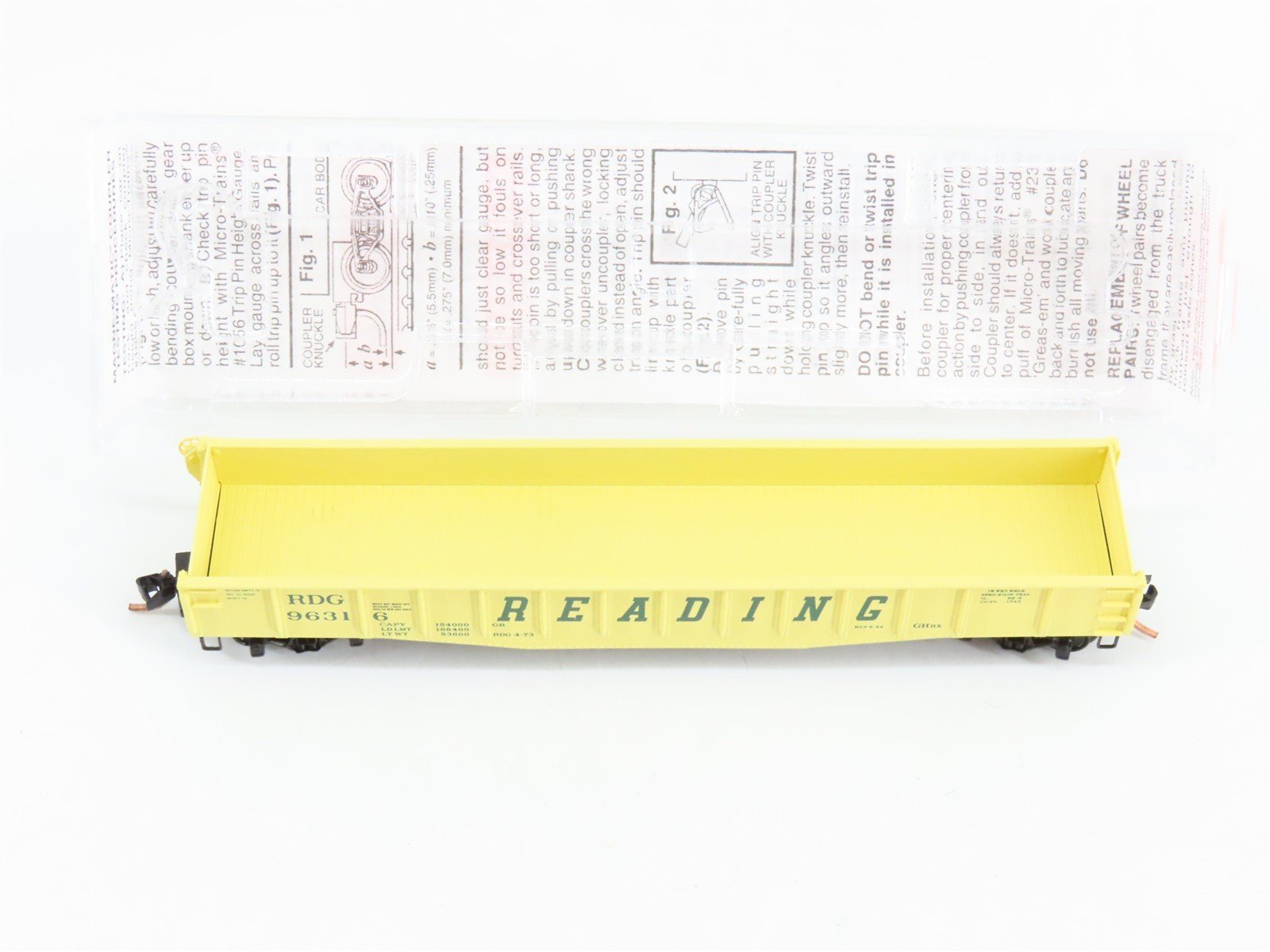 N Scale Micro-Trains 46370 Reading 50' Fishbelly Side Gondola w/ Drop Ends RTR