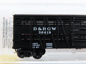 N Scale Micro-Trains 35090 Denver & Rio Grande Western 40' Stock/Cattle Car RTR