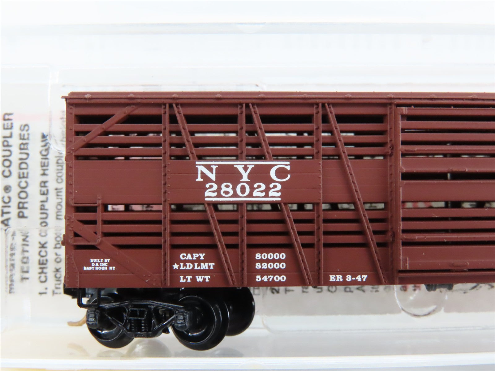 N Scale Micro-Trains 35040 NYC New York Central 40' Stock/Cattle Car 28022 RTR