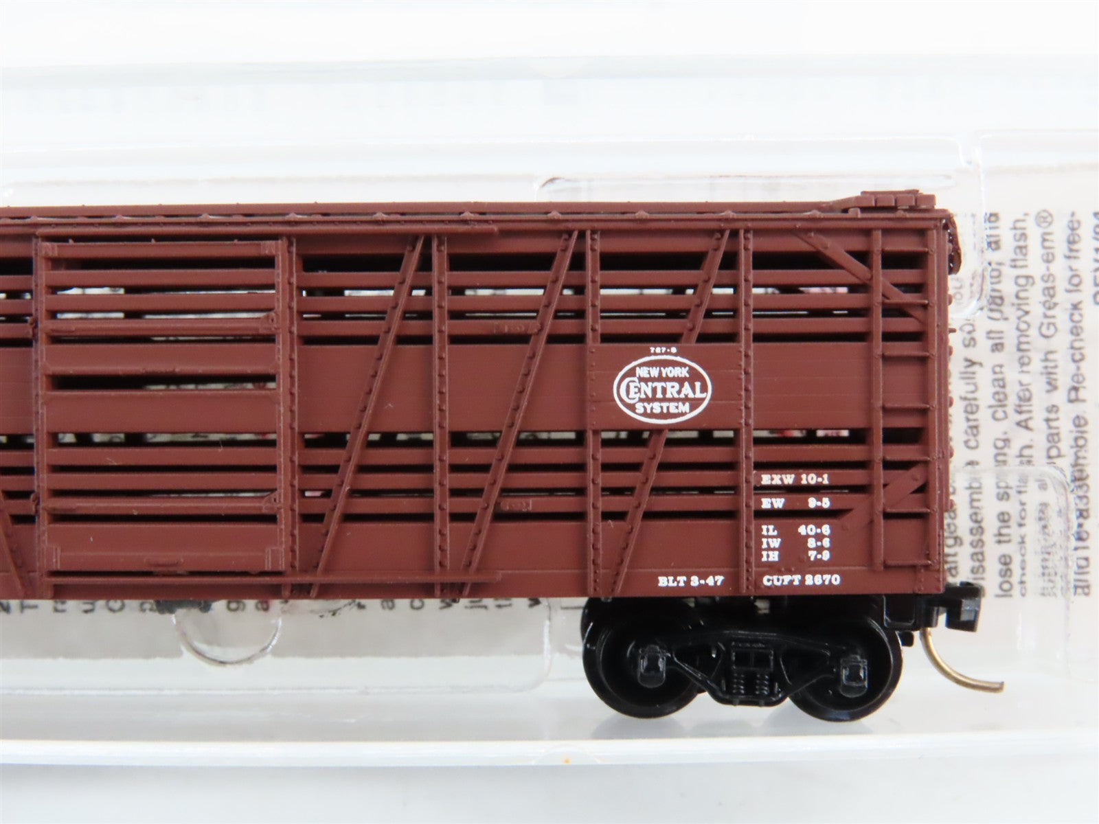 N Scale Micro-Trains 35040 NYC New York Central 40' Stock/Cattle Car 28022 RTR