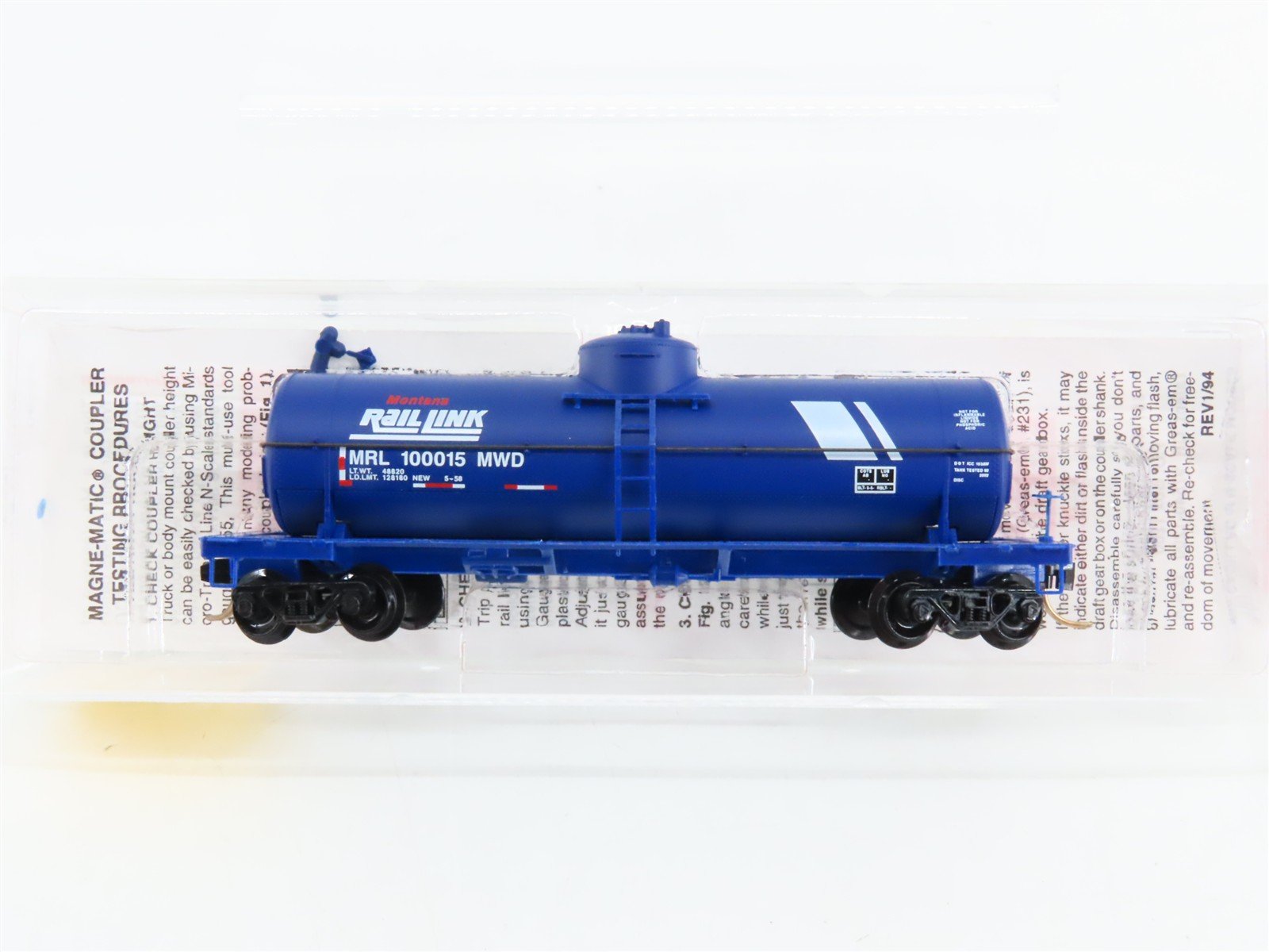 N Scale Micro-Trains 65390 MRL Montana Rail Link 39' Single Dome Tank Car RTR